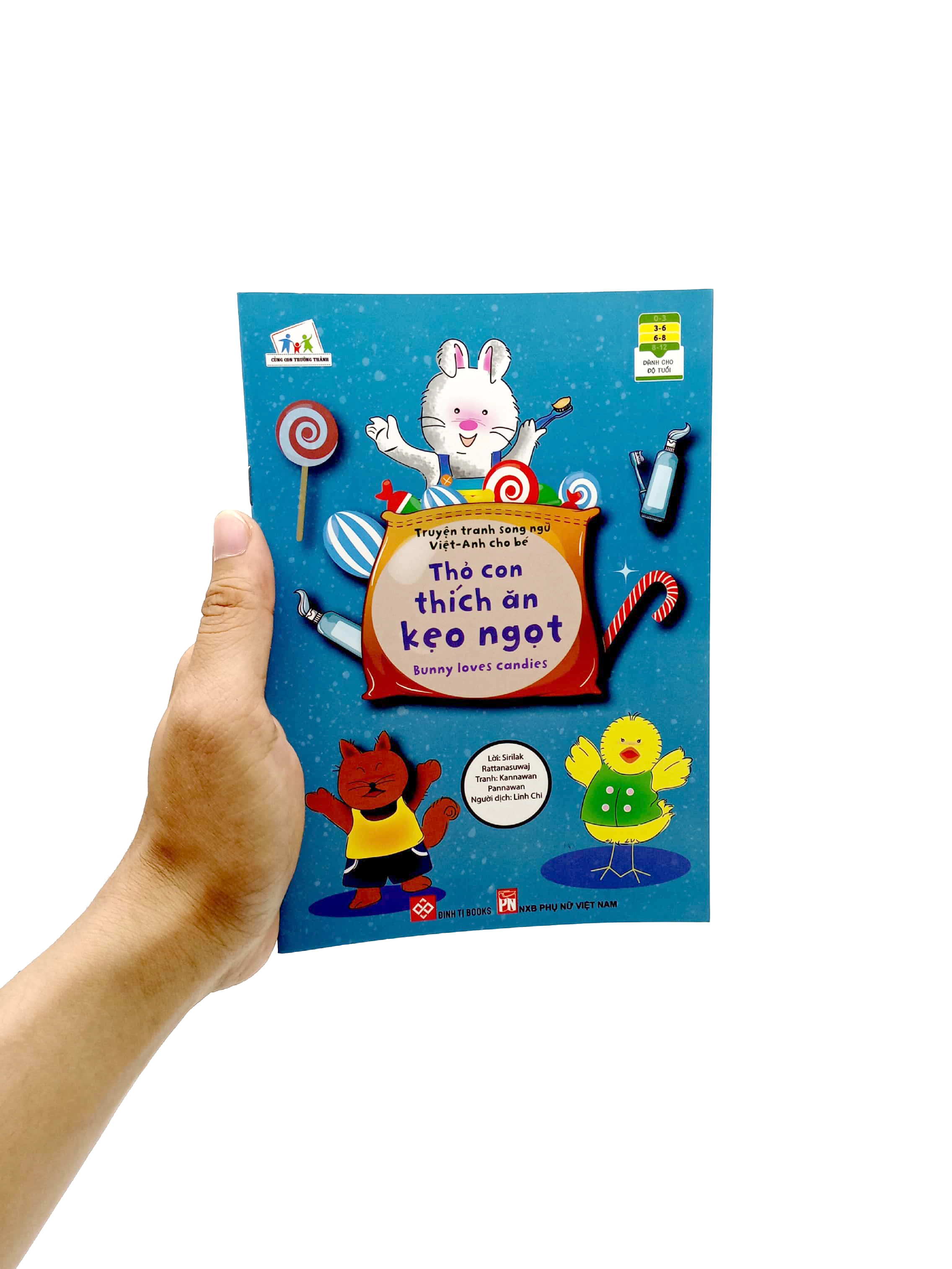 truyện tranh song ngữ việt - anh cho bé - bunny loves candies - thỏ con thích ăn kẹo ngọt