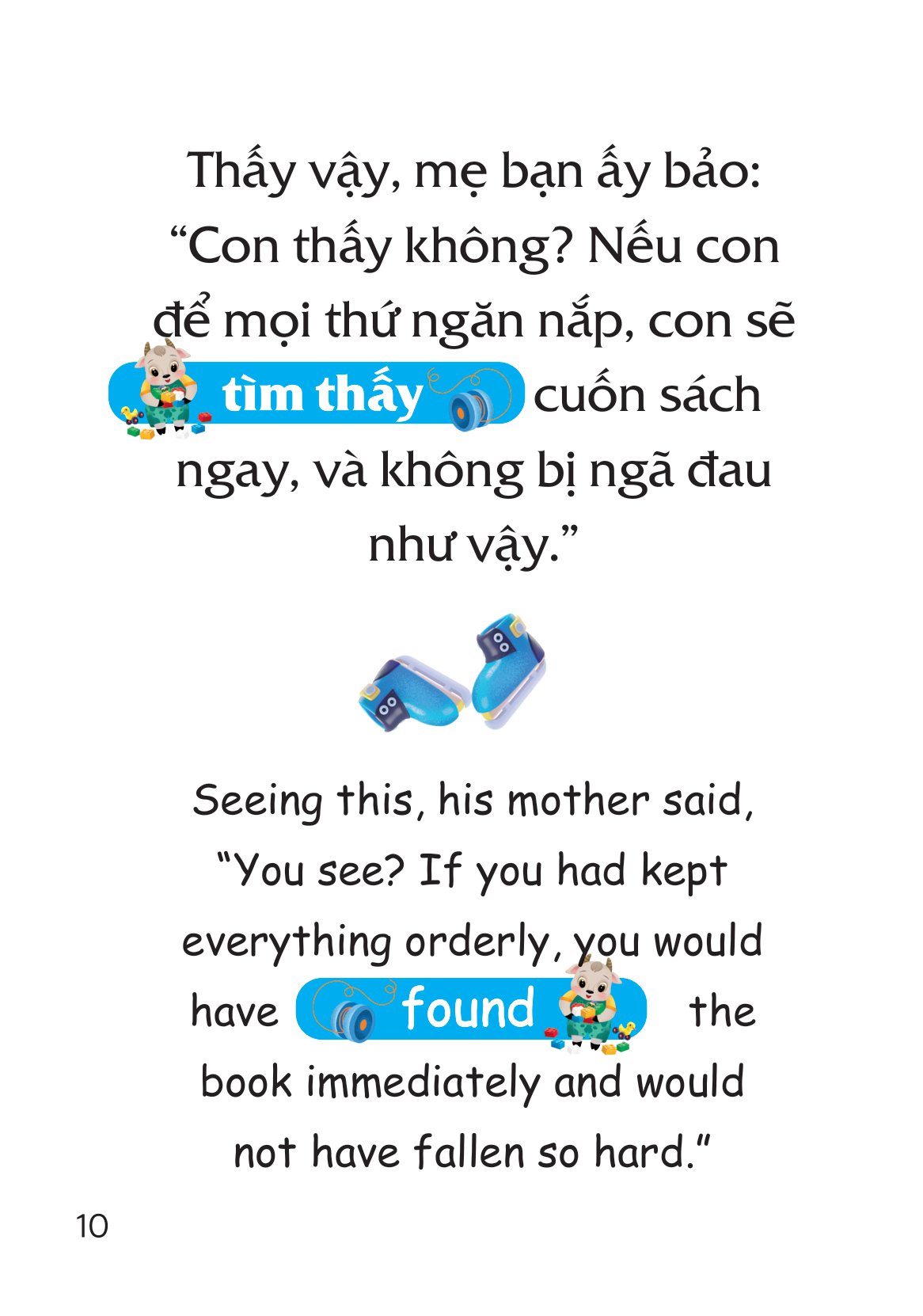 truyện tranh song ngữ việt-anh cho bé - đồ đạc gọn gàng, sẵn sàng sử dụng - you find things more easily when you keep them orderly