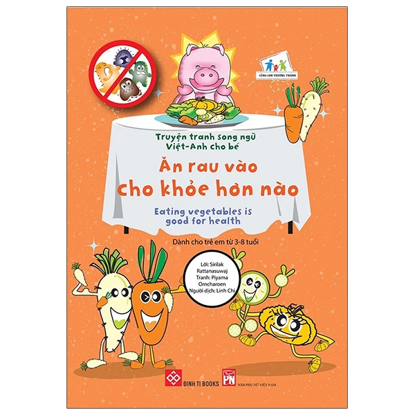 truyện tranh song ngữ việt - anh cho bé - eating vegetables is good for health - ăn rau vào cho khỏe hơn nào