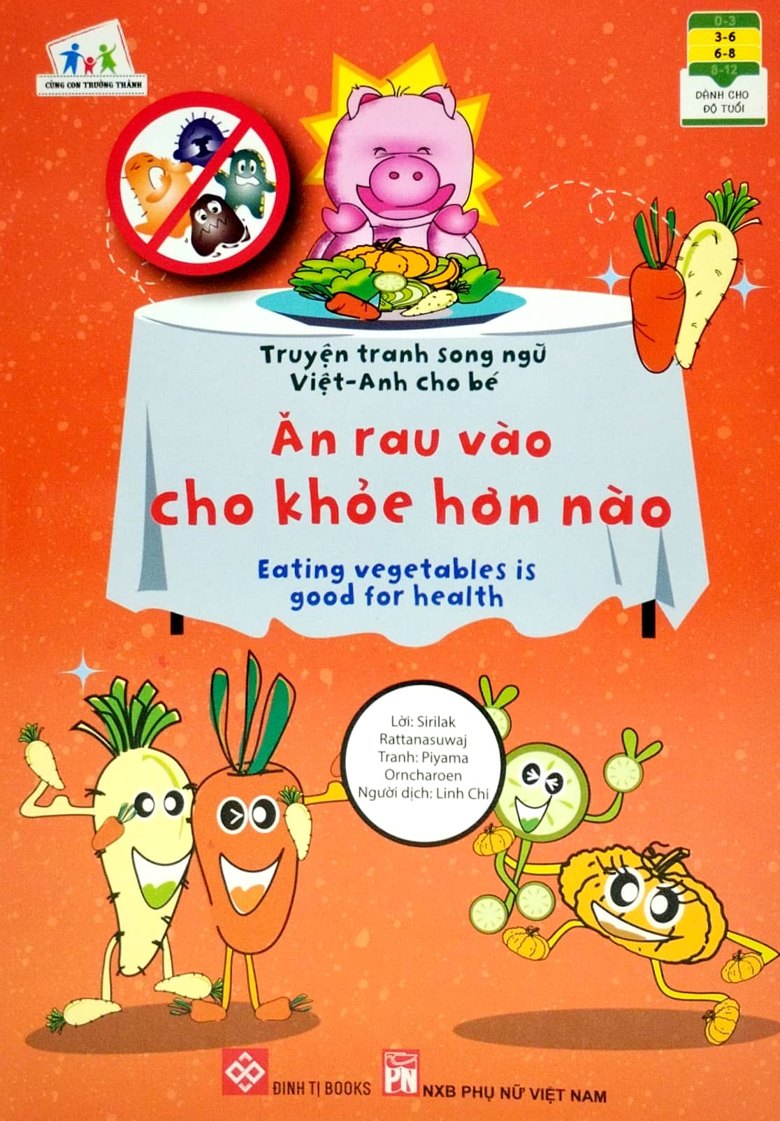 truyện tranh song ngữ việt - anh cho bé - eating vegetables is good for health - ăn rau vào cho khỏe hơn nào