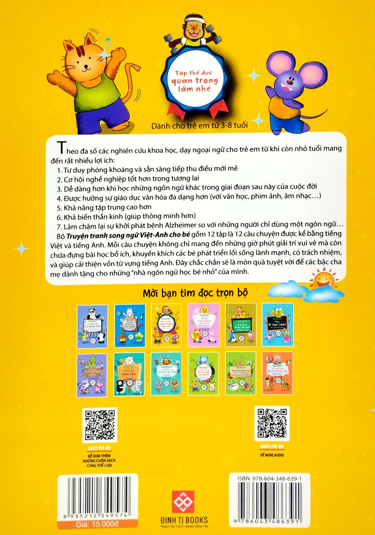 truyện tranh song ngữ việt - anh cho bé - exercise is important - tập thể dục quan trọng lắm nhé