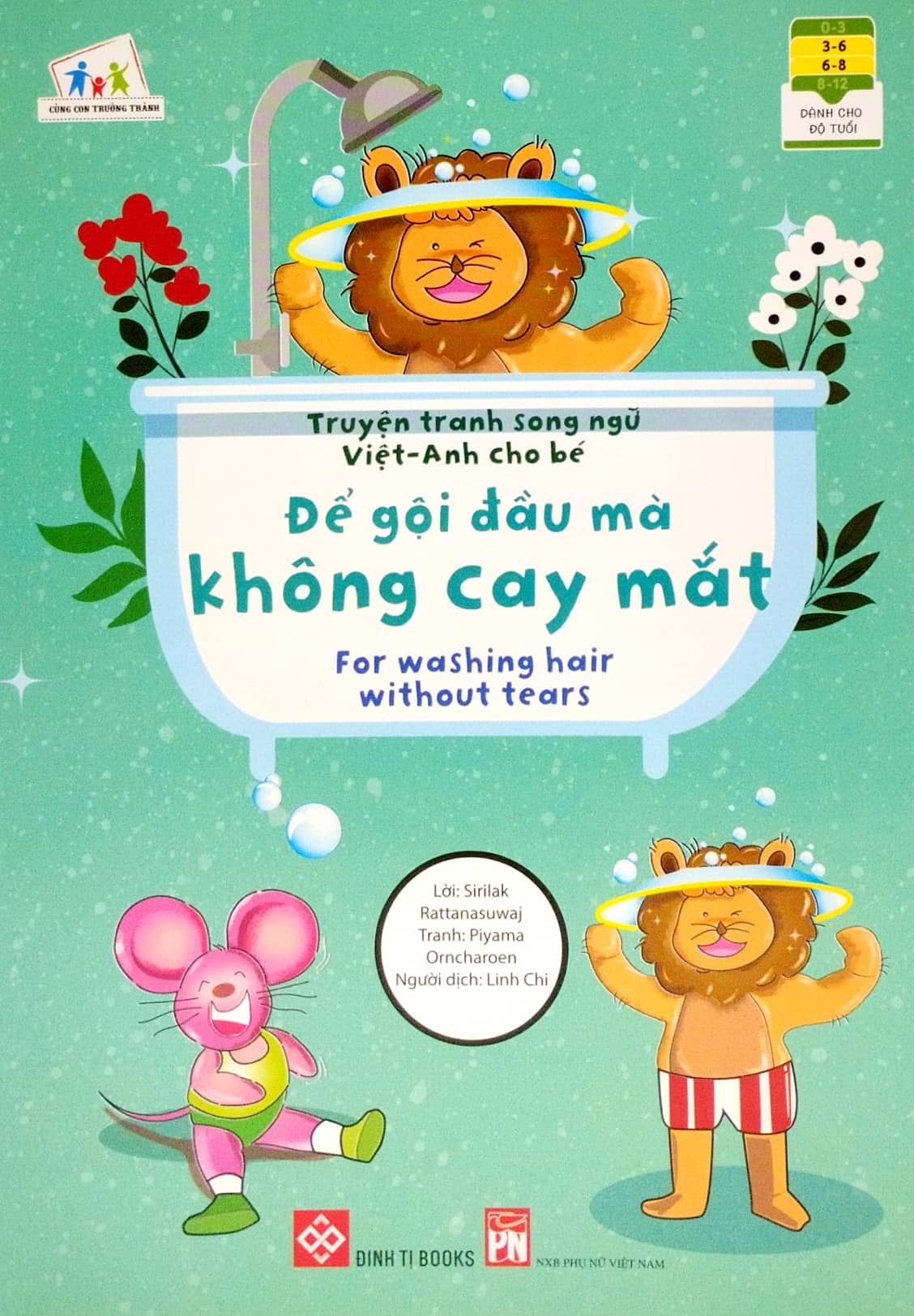 truyện tranh song ngữ việt - anh cho bé - for washing hair without tears - để gội đầu mà không cay mắt