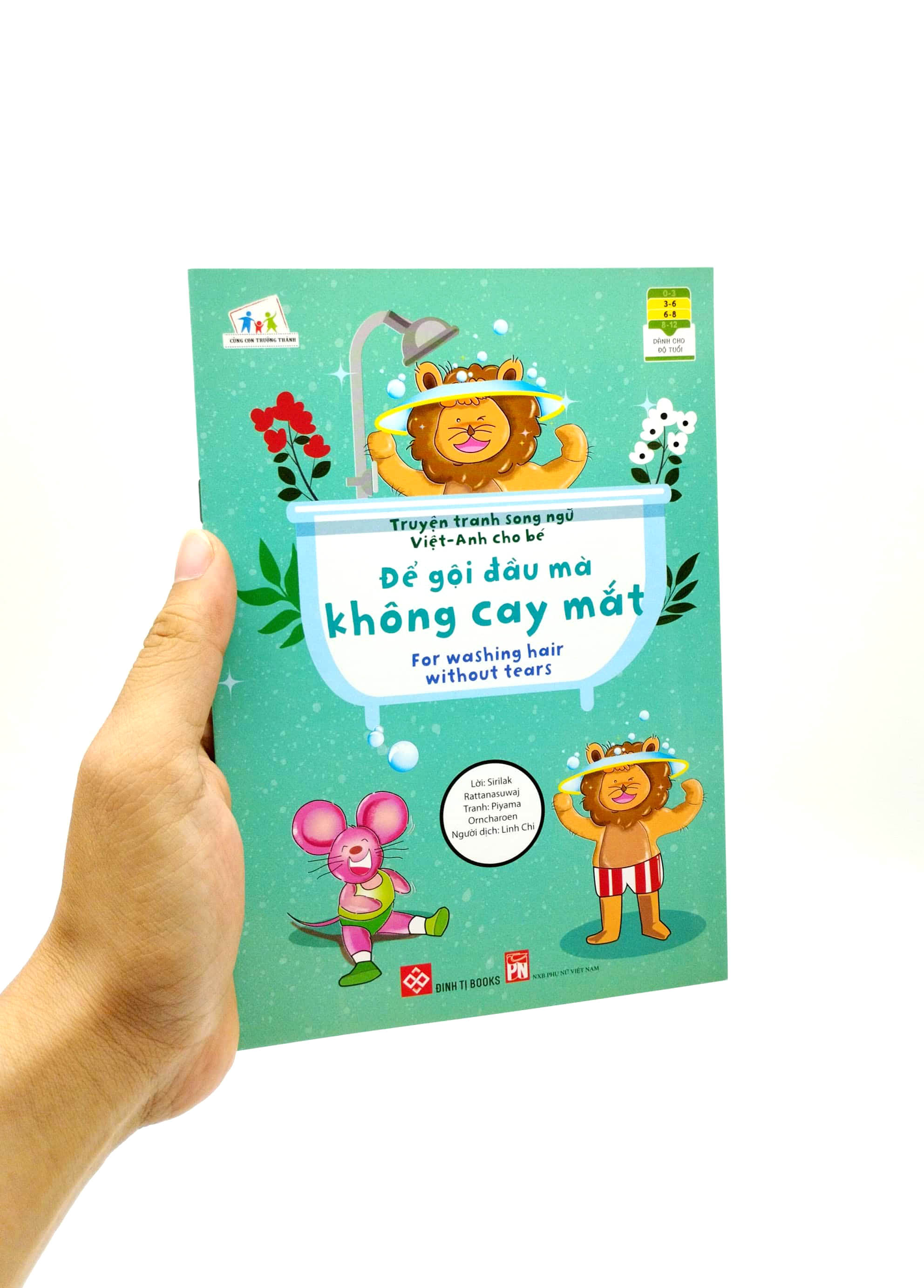 truyện tranh song ngữ việt - anh cho bé - for washing hair without tears - để gội đầu mà không cay mắt