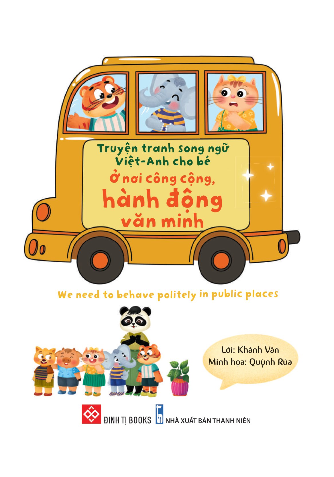 truyện tranh song ngữ việt-anh cho bé - ở nơi công cộng, hành động văn minh - we need to behave politely in public places