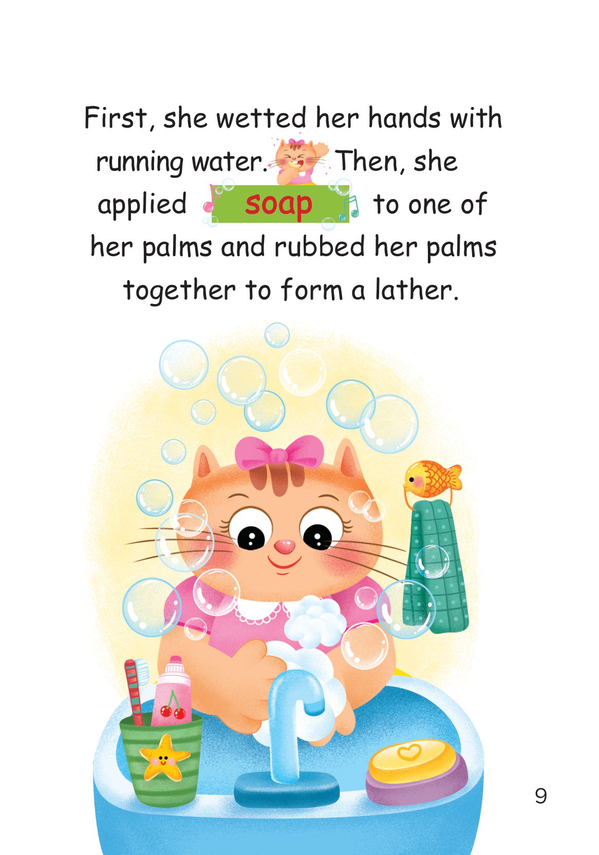 truyện tranh song ngữ việt-anh cho bé - rửa tay sạch sẽ, mạnh khỏe an toàn - washing your hands properly and you are always healthy