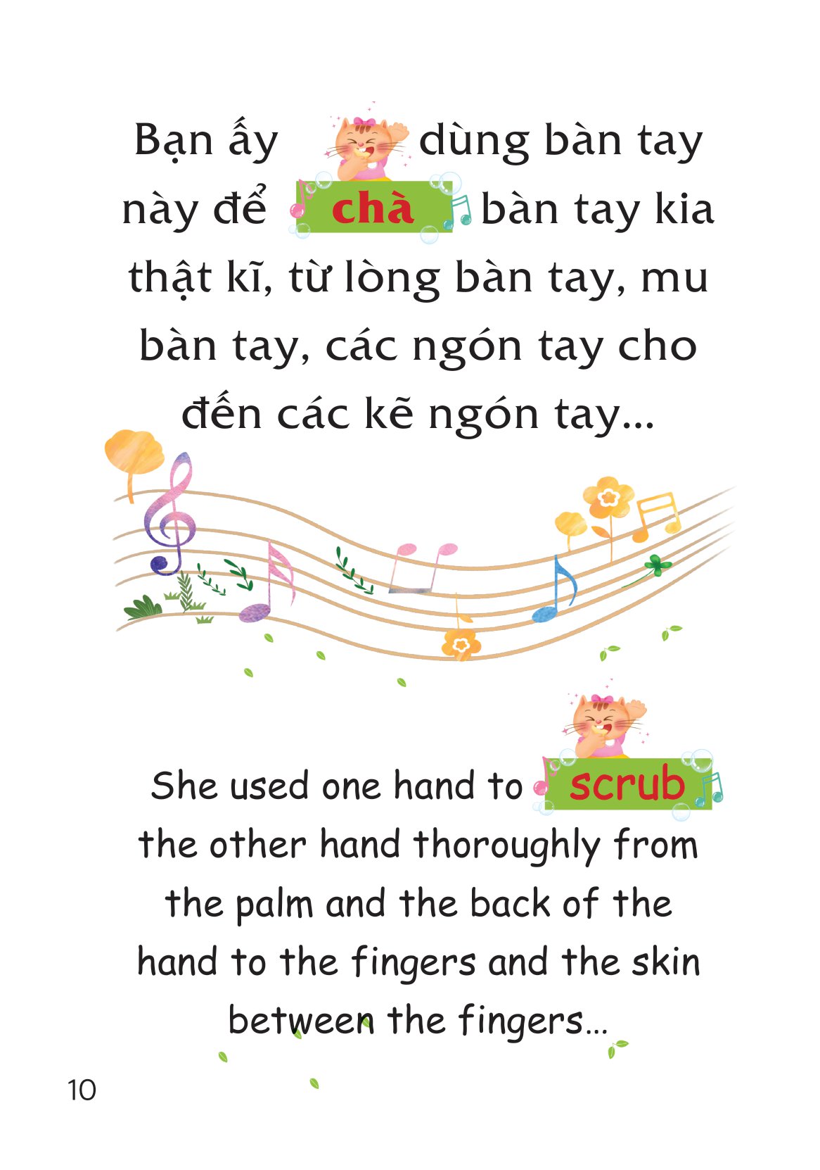 truyện tranh song ngữ việt-anh cho bé - rửa tay sạch sẽ, mạnh khỏe an toàn - washing your hands properly and you are always healthy