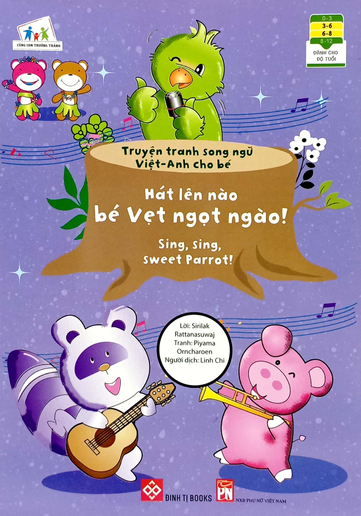 truyện tranh song ngữ việt - anh cho bé - sing, sing, sweet parrot! - hát lên nào bé vẹt ngọt ngào!