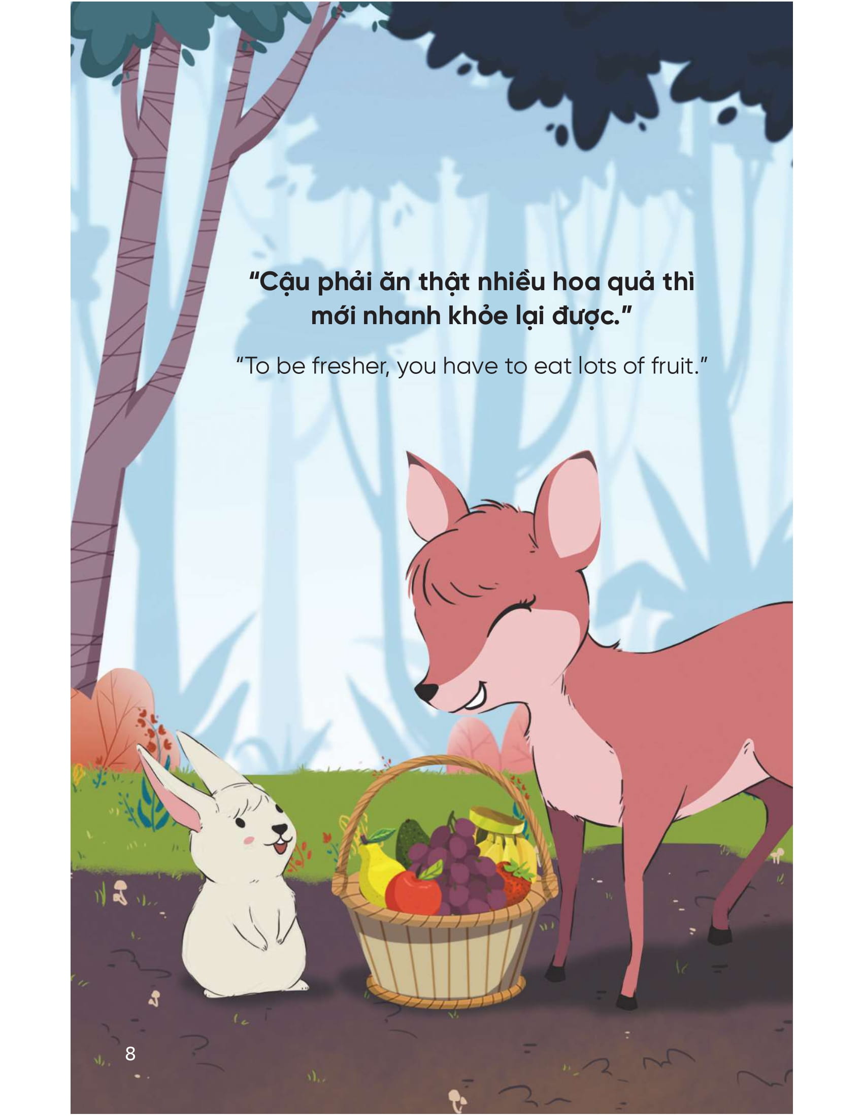 truyện tranh song ngữ việt - anh dành cho trẻ em - cùng học cư xử tốt - bé học sẻ chia - sharing generously