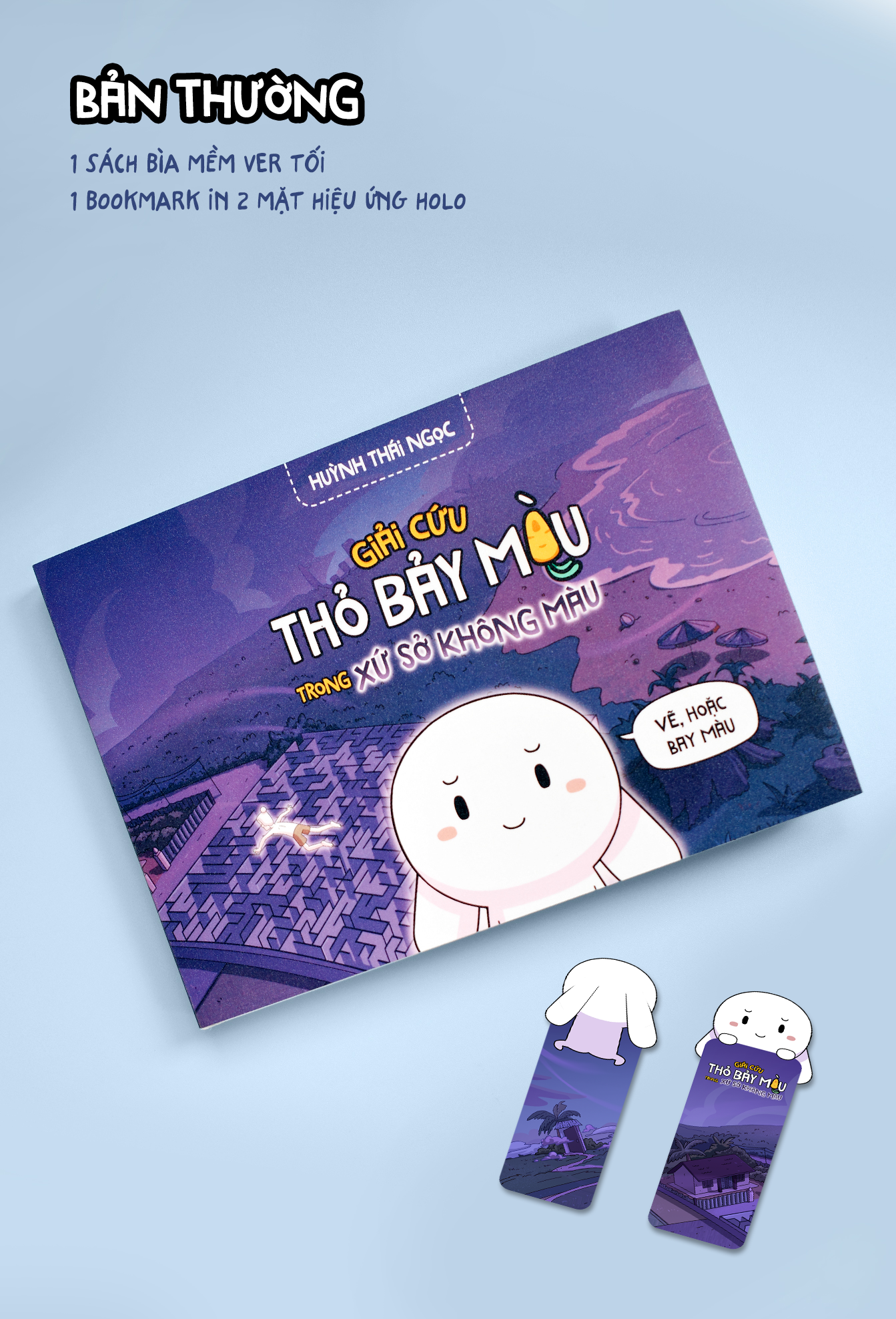 Truyện Tranh Tương Tác - Giải Cứu Thỏ Bảy Màu Trong Xứ Sở Không Màu - Tặng Kèm Bookmark 2 Mặt Cán Holo