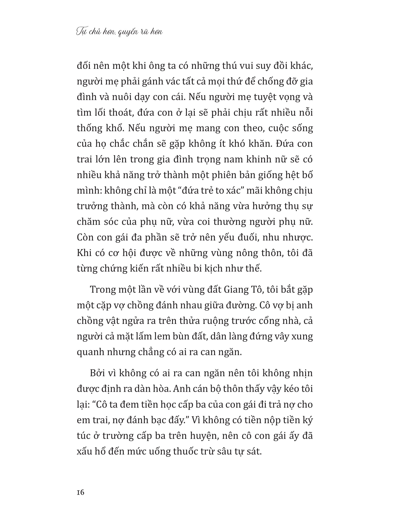 tự chủ hơn quyến rũ hơn