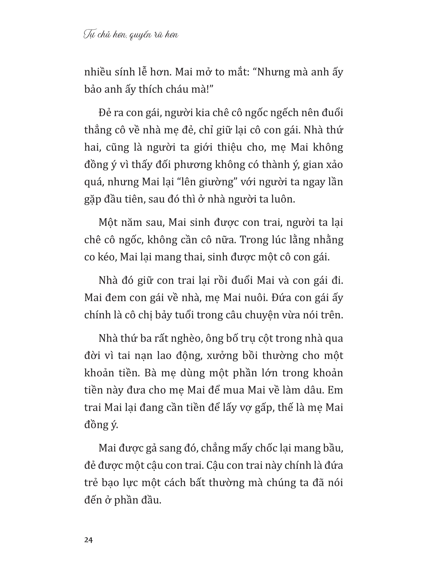 tự chủ hơn quyến rũ hơn