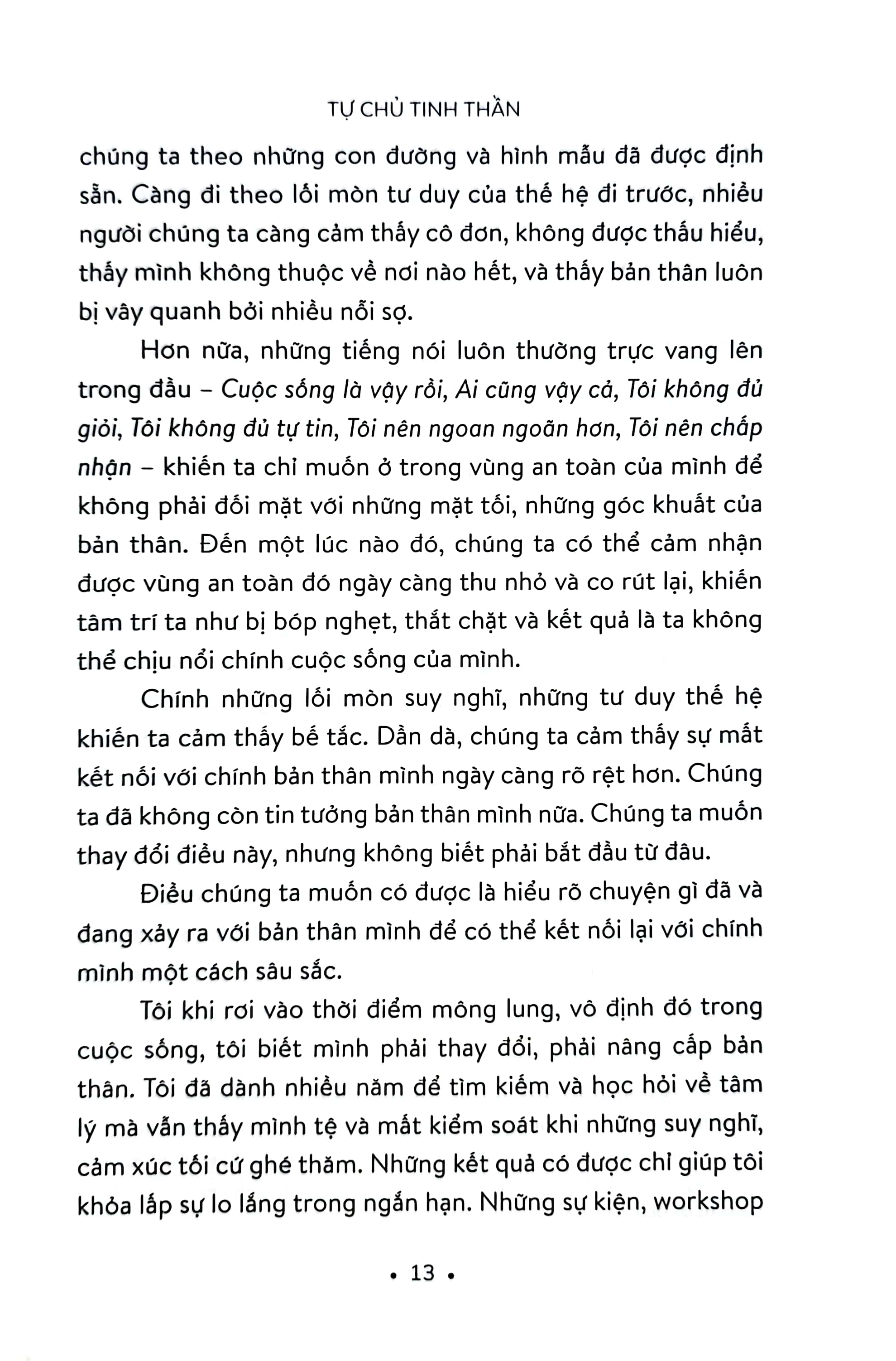 tự chủ tinh thần - sống thức tỉnh để chữa lành tổn thương tâm lý