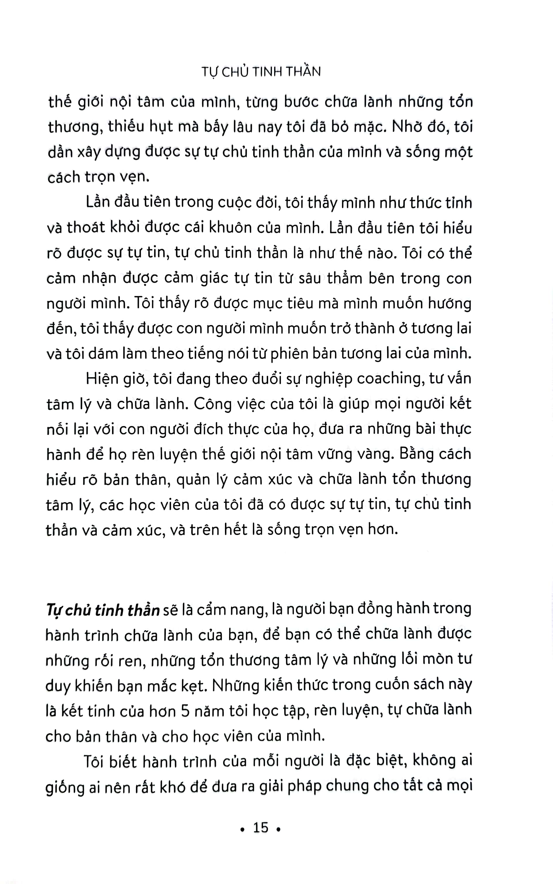 tự chủ tinh thần - sống thức tỉnh để chữa lành tổn thương tâm lý