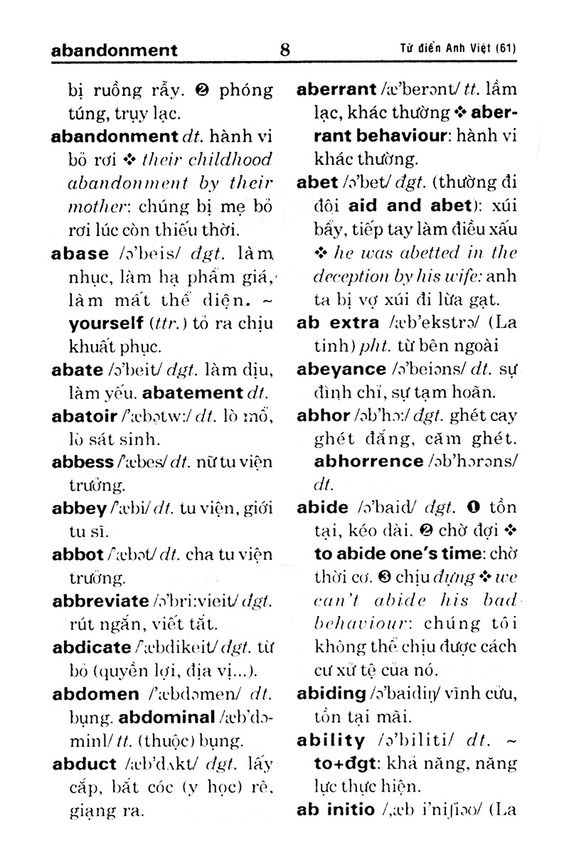 từ điển anh - việt (khoảng 61.000 từ)