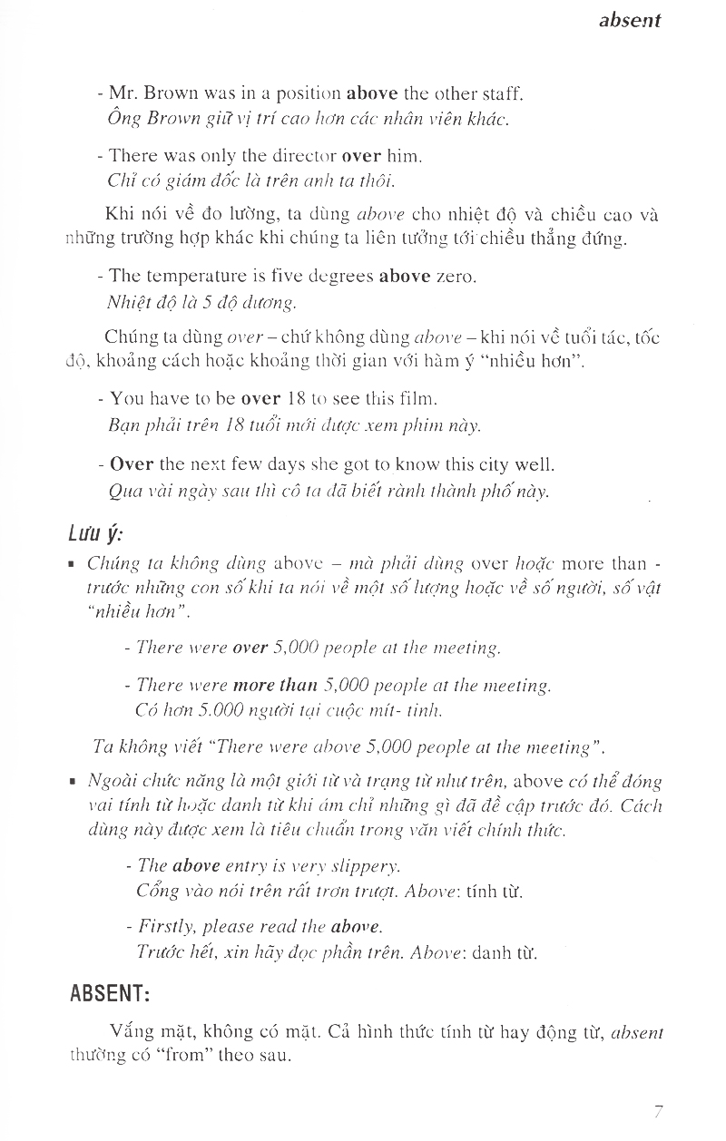 từ điển cách dùng tiếng anh