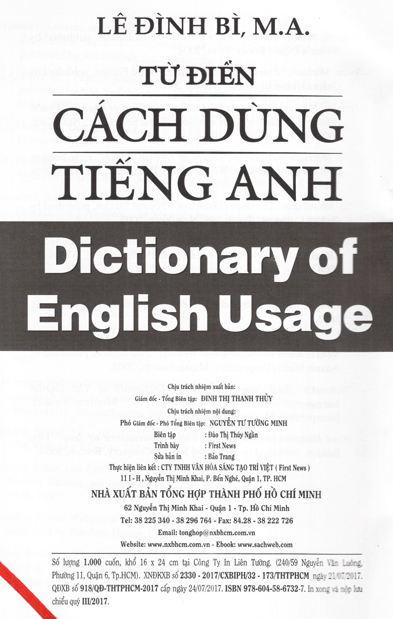 từ điển cách dùng tiếng anh
