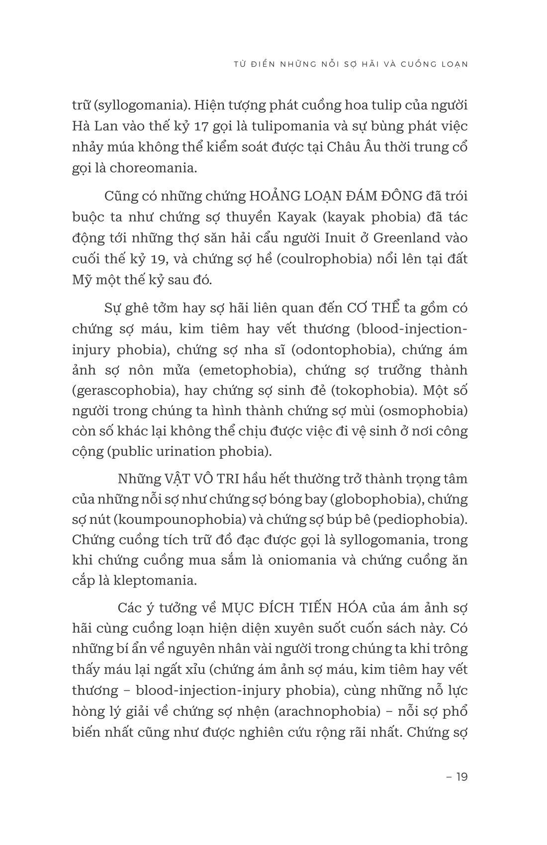 từ điển những nỗi sợ hãi và cuồng loạn - nguồn gốc của 99 ám ảnh phổ biến