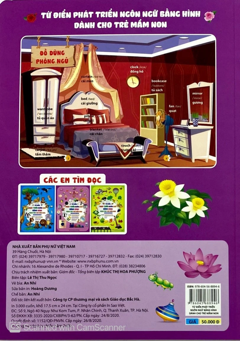 từ điển phát triển ngôn ngữ bằng hình dành cho trẻ mầm non - chủ đề: đồ dùng phòng khách,…