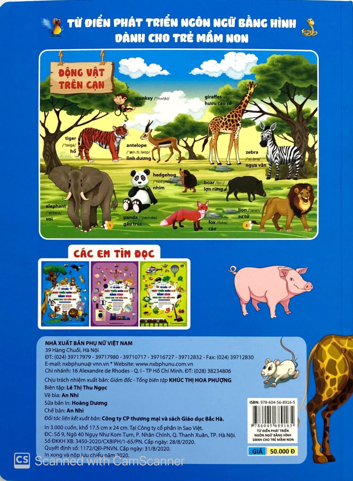 từ điển phát triển ngôn ngữ bằng hình dành cho trẻ mầm non - chủ đề: động vật