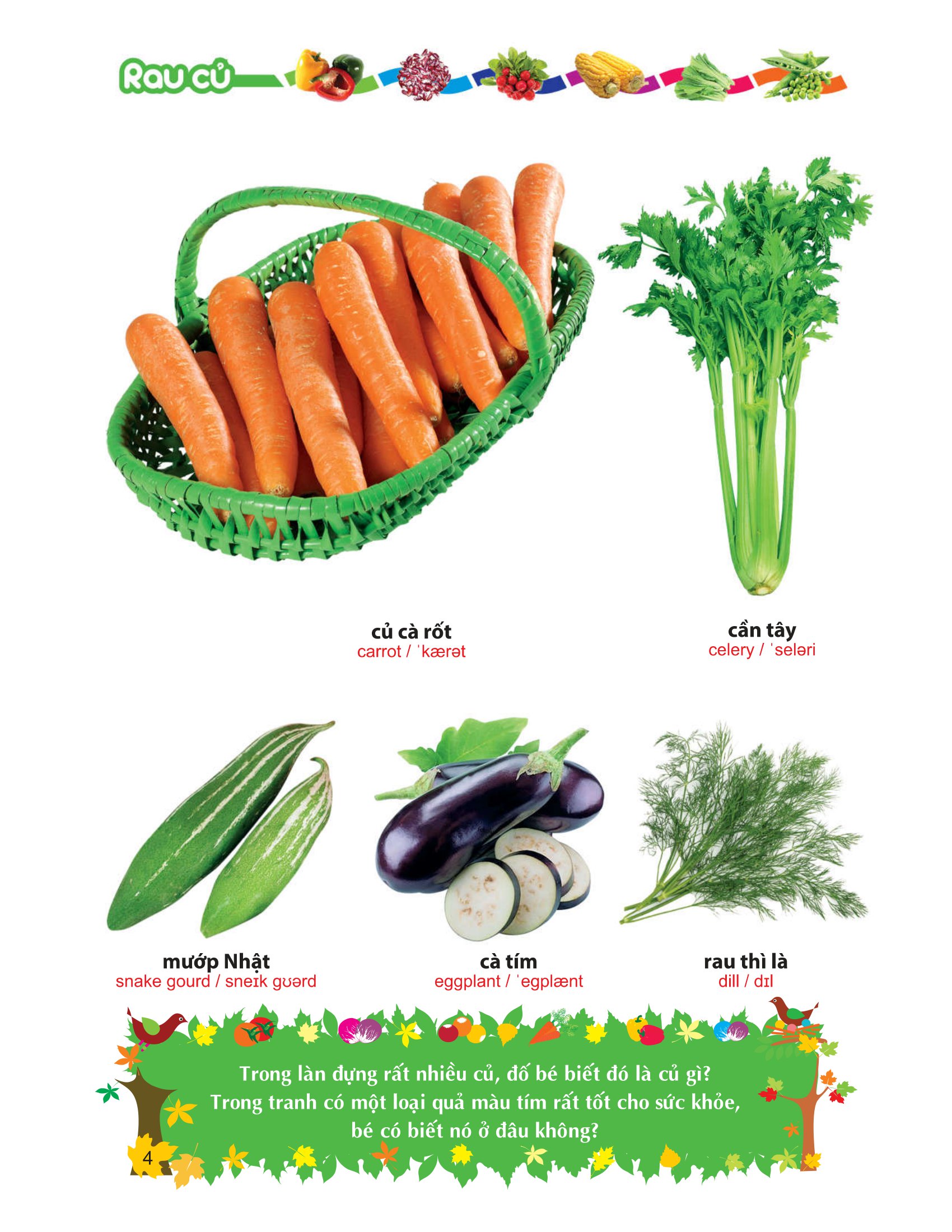 từ điển tranh về rau - củ - quả - hoa