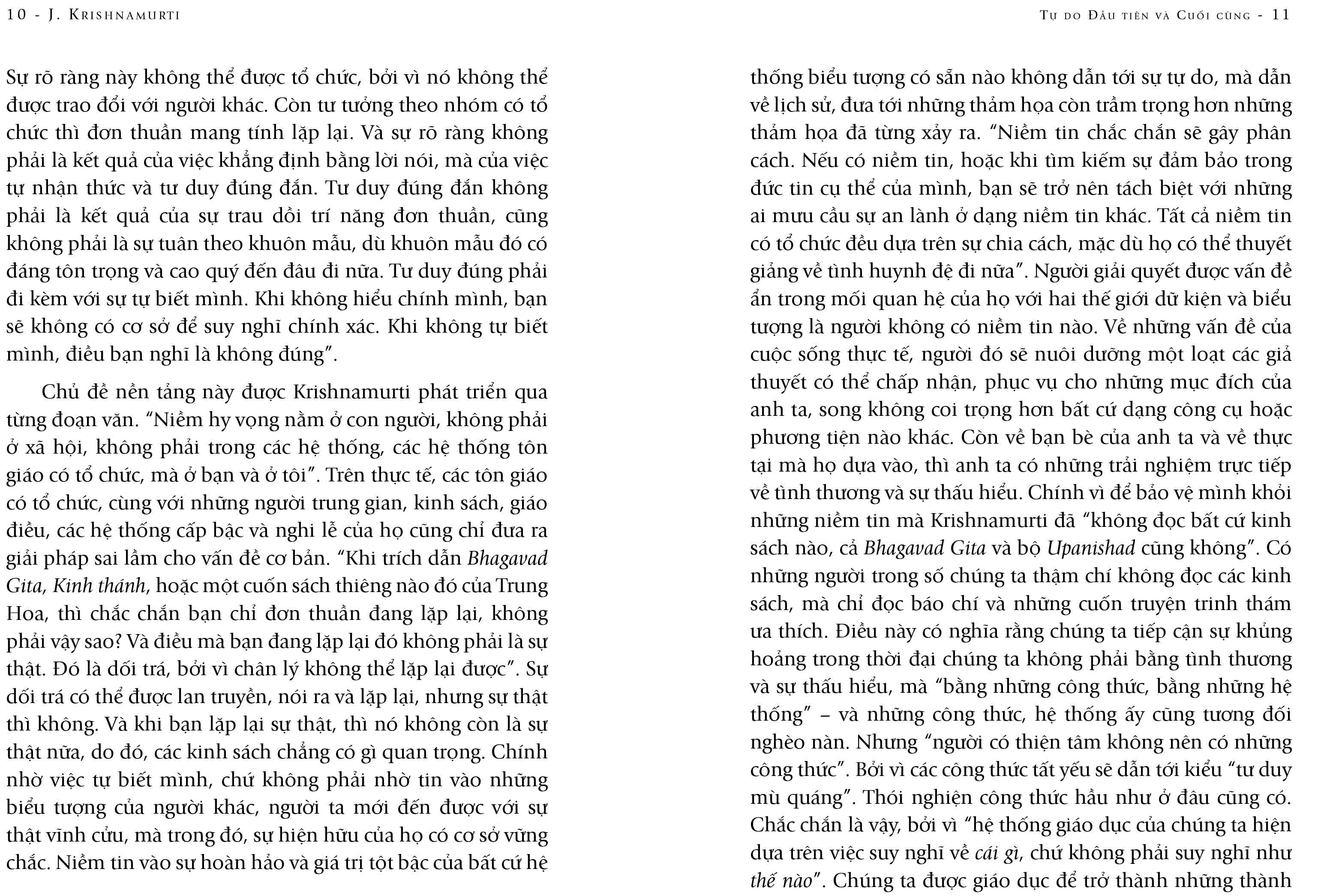 tự do đầu tiên và cuối cùng - the first and last freedom