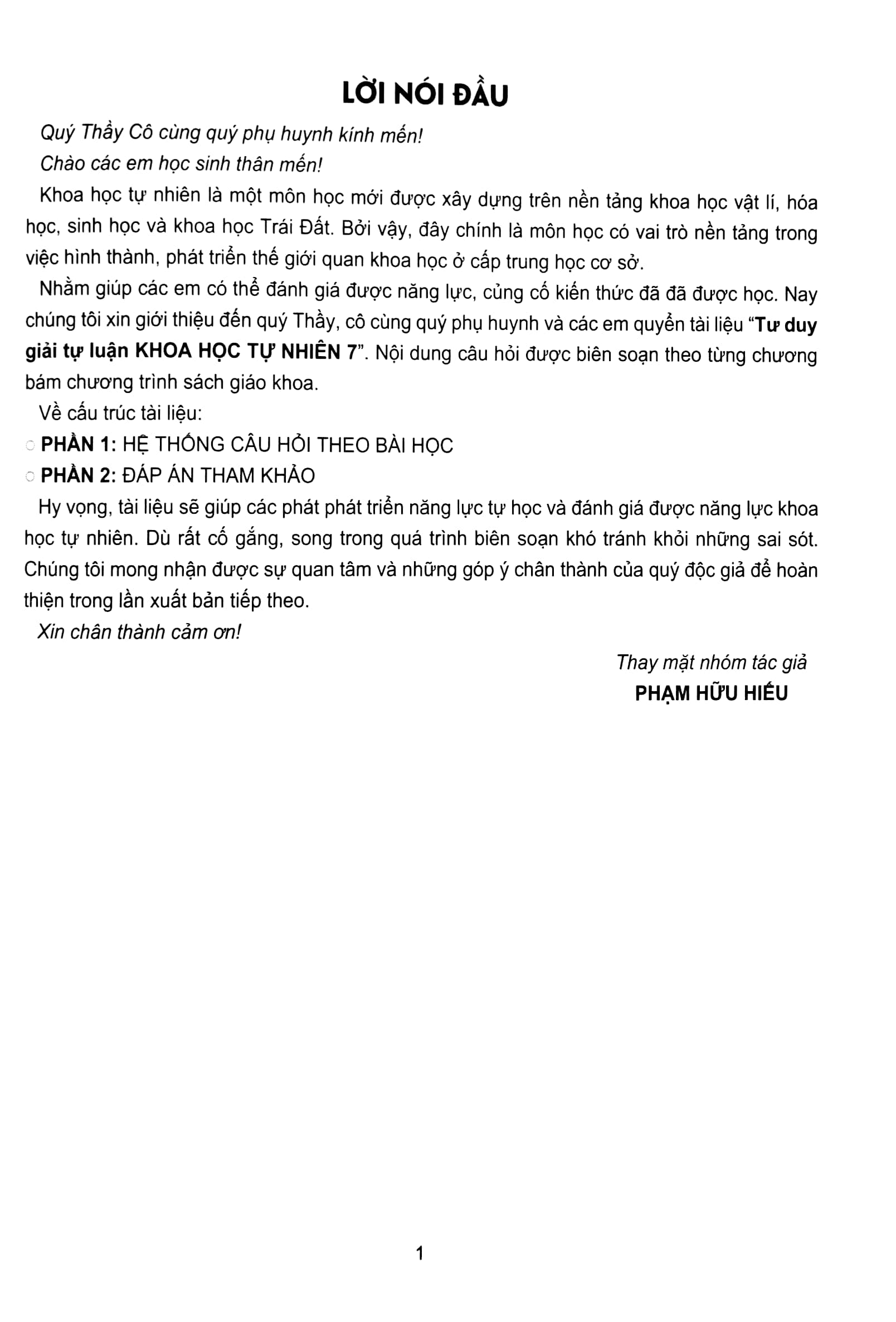 tư duy giải tự luận khoa học tự nhiên 7 (theo chương trình gdpt mới)