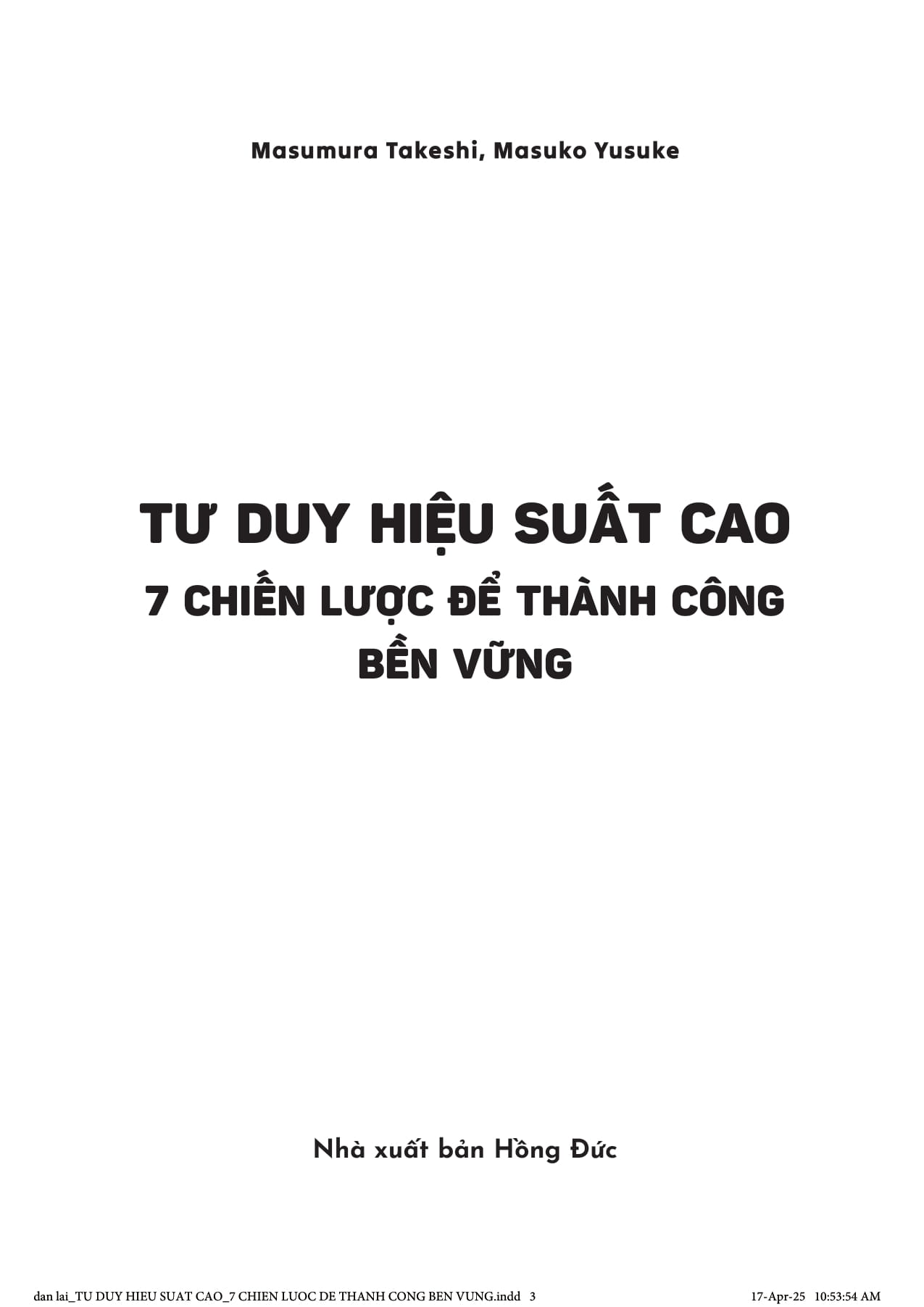 Tu Duy Hieu Xuat Cao - 7 Chien Luoc De Thanh Cong Ben Vung