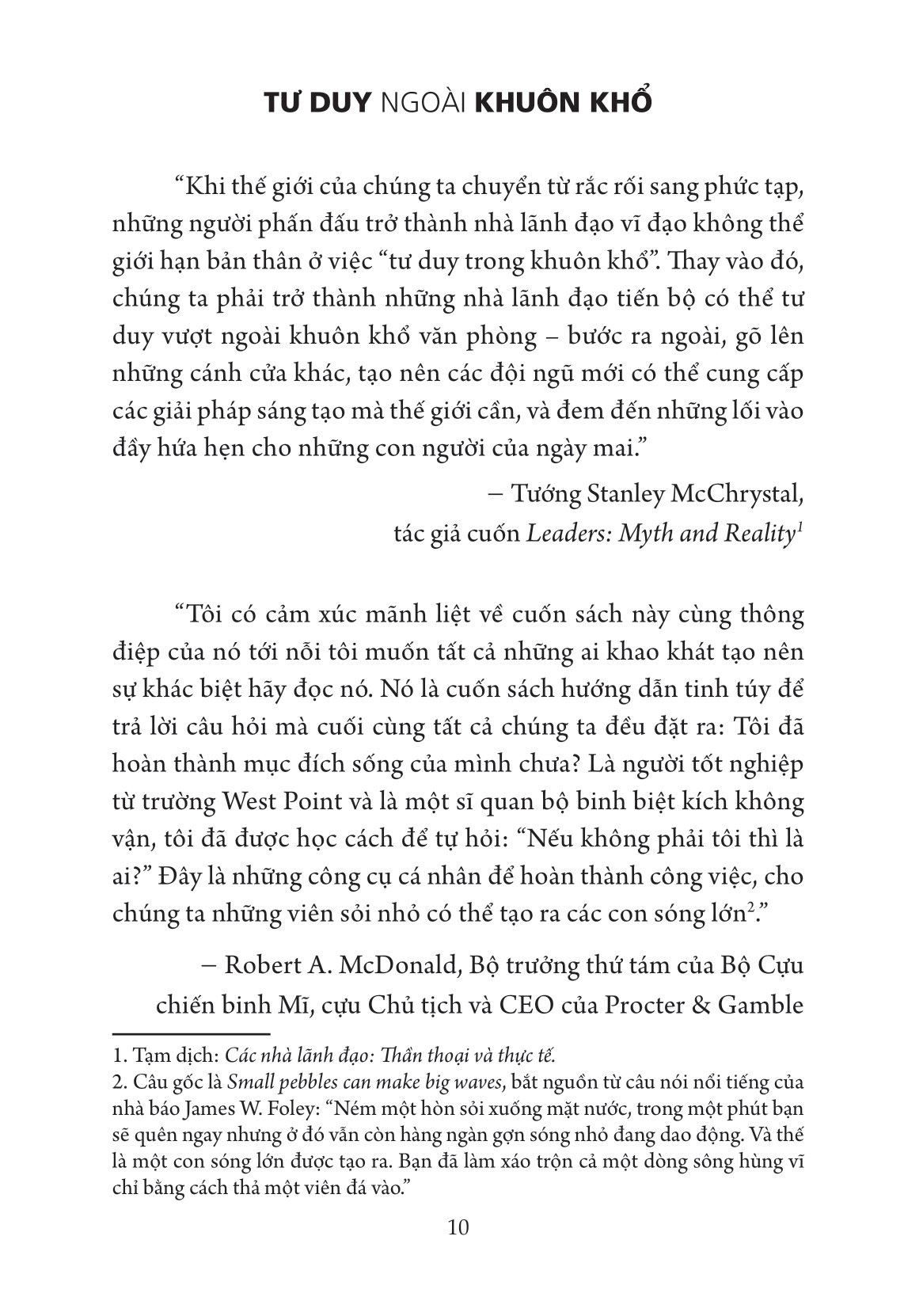 tư duy ngoài khuôn khổ - lãnh đạo tiến bộ, đổi mới thế hệ