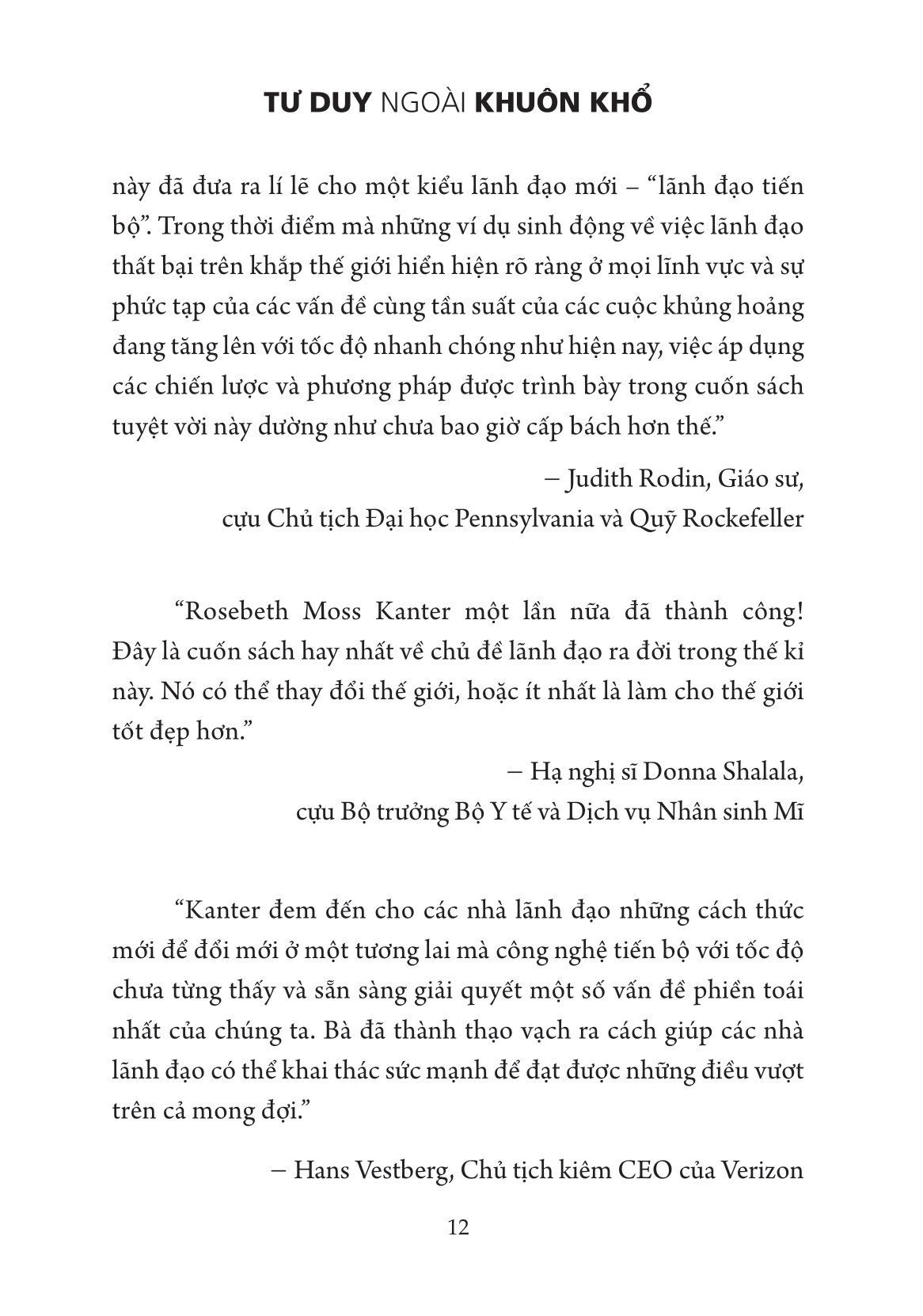 tư duy ngoài khuôn khổ - lãnh đạo tiến bộ, đổi mới thế hệ