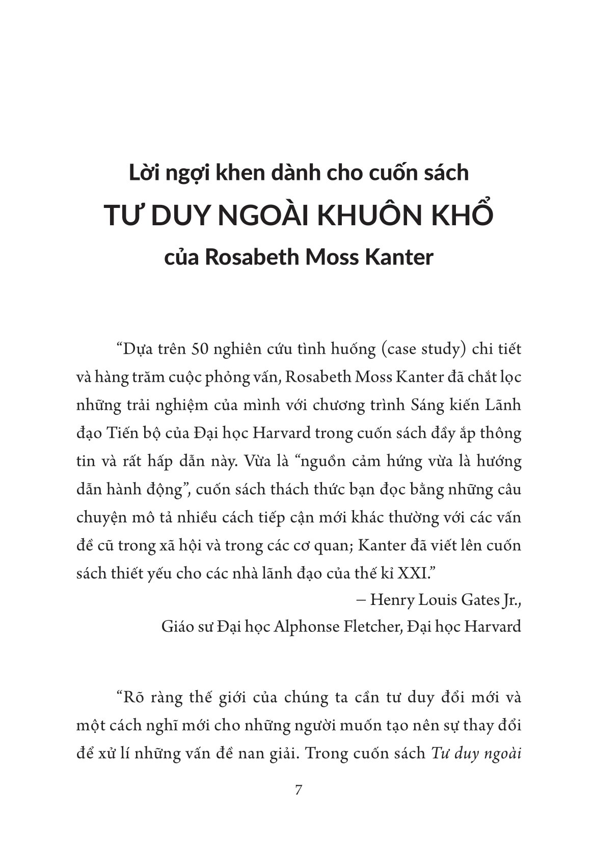 tư duy ngoài khuôn khổ - lãnh đạo tiến bộ, đổi mới thế hệ
