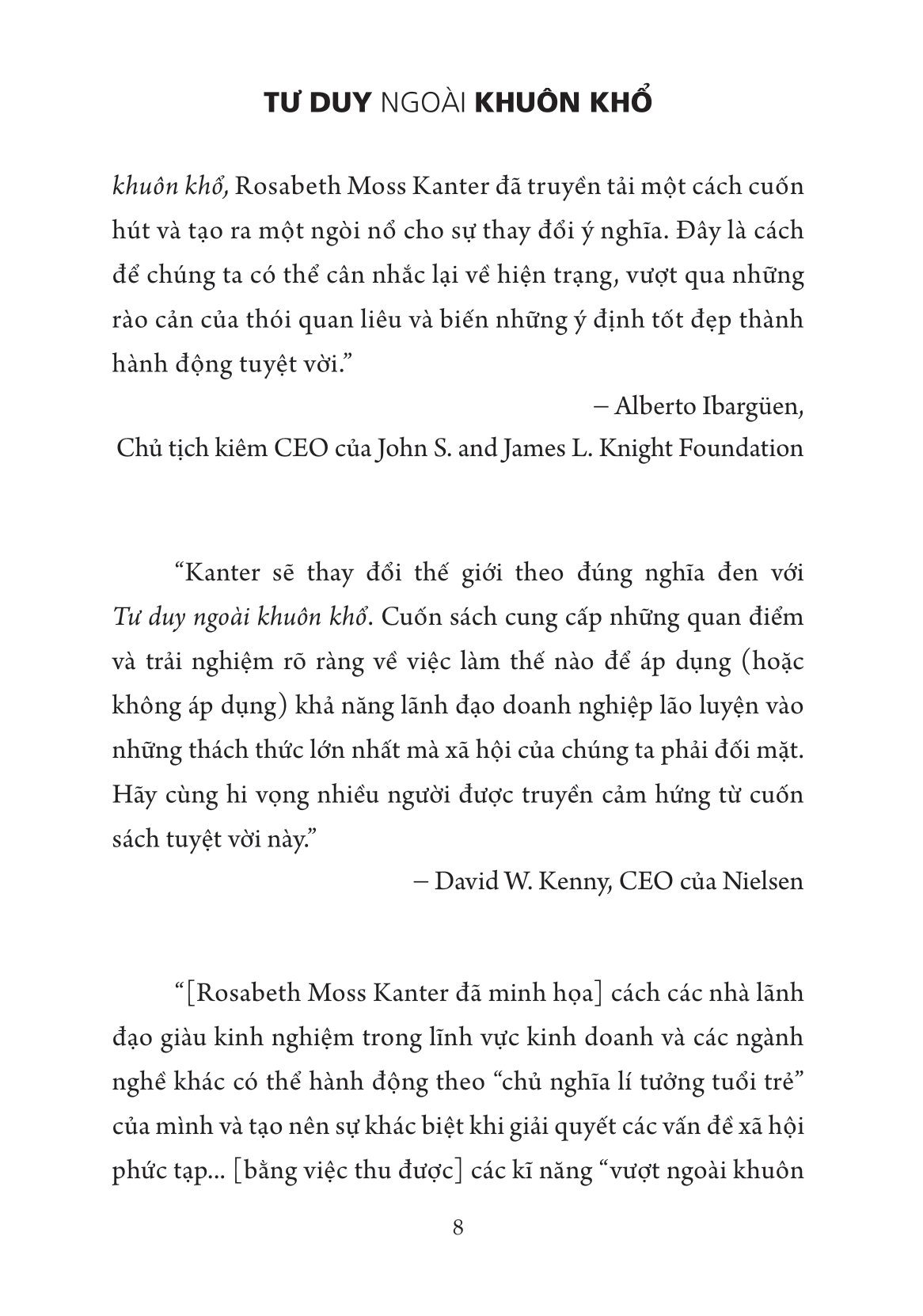 tư duy ngoài khuôn khổ - lãnh đạo tiến bộ, đổi mới thế hệ