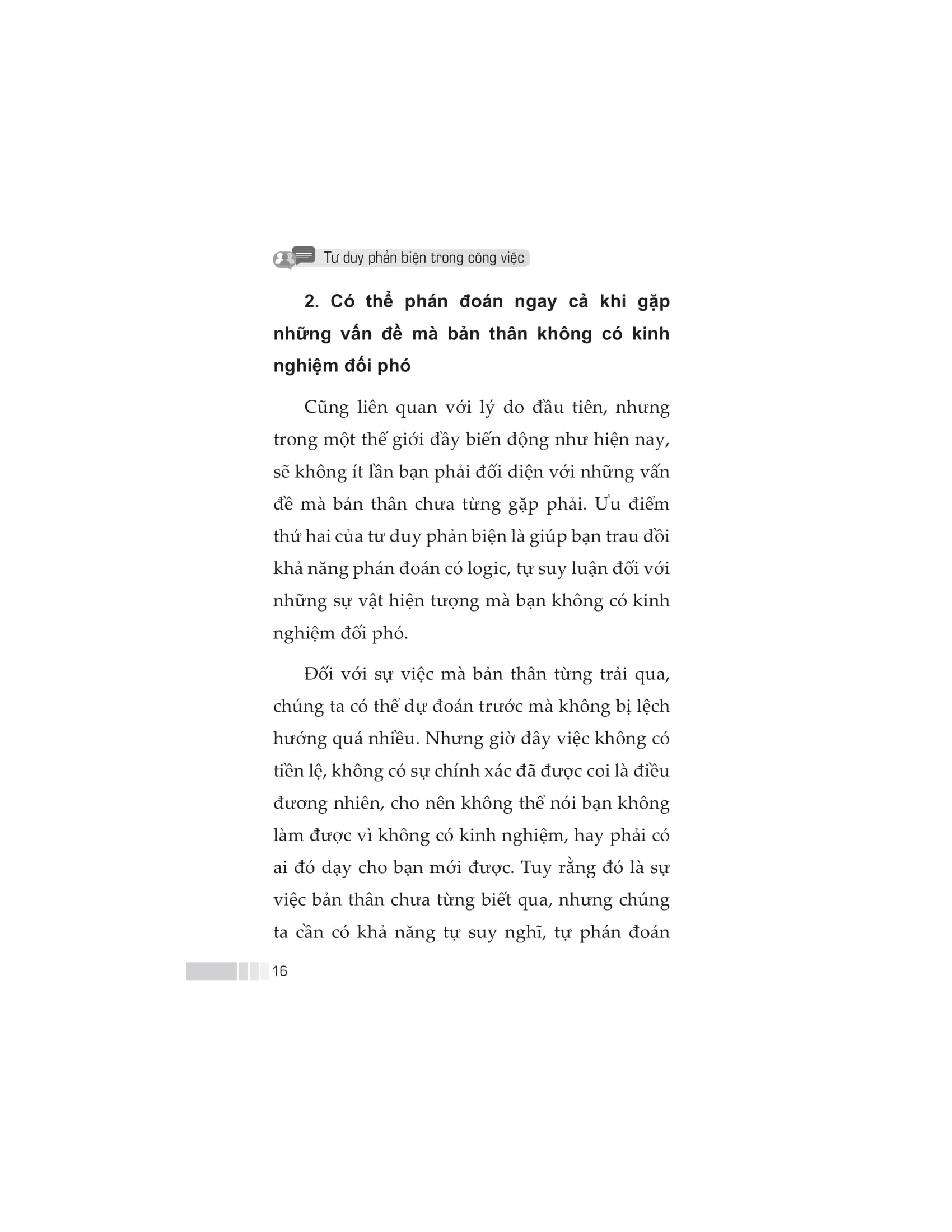 tư duy phản biện trong công việc