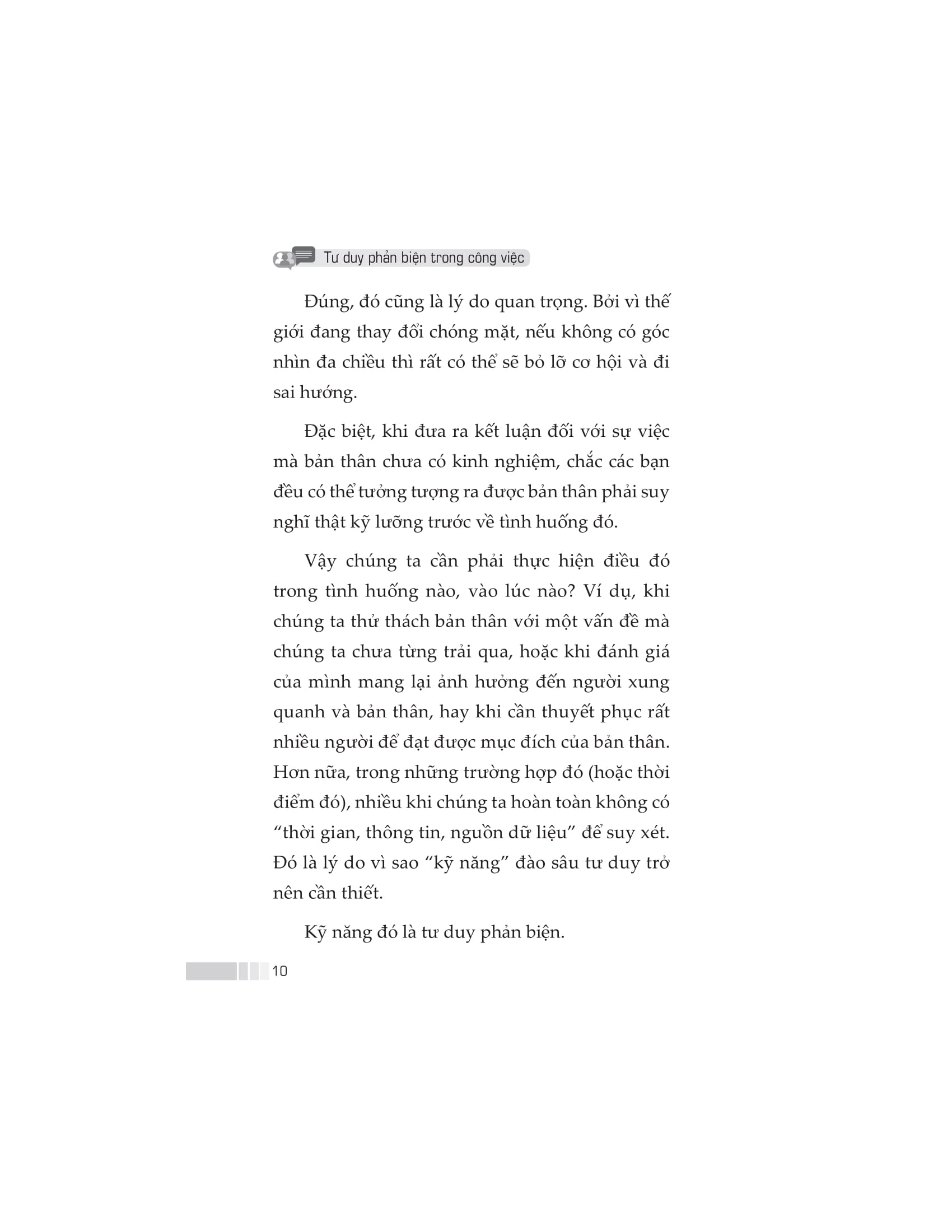 tư duy phản biện trong công việc