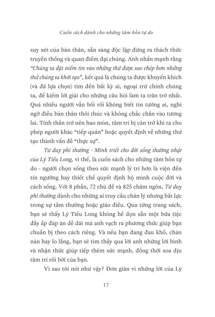 tư duy phi thường: minh triết cho đời sống thường nhật