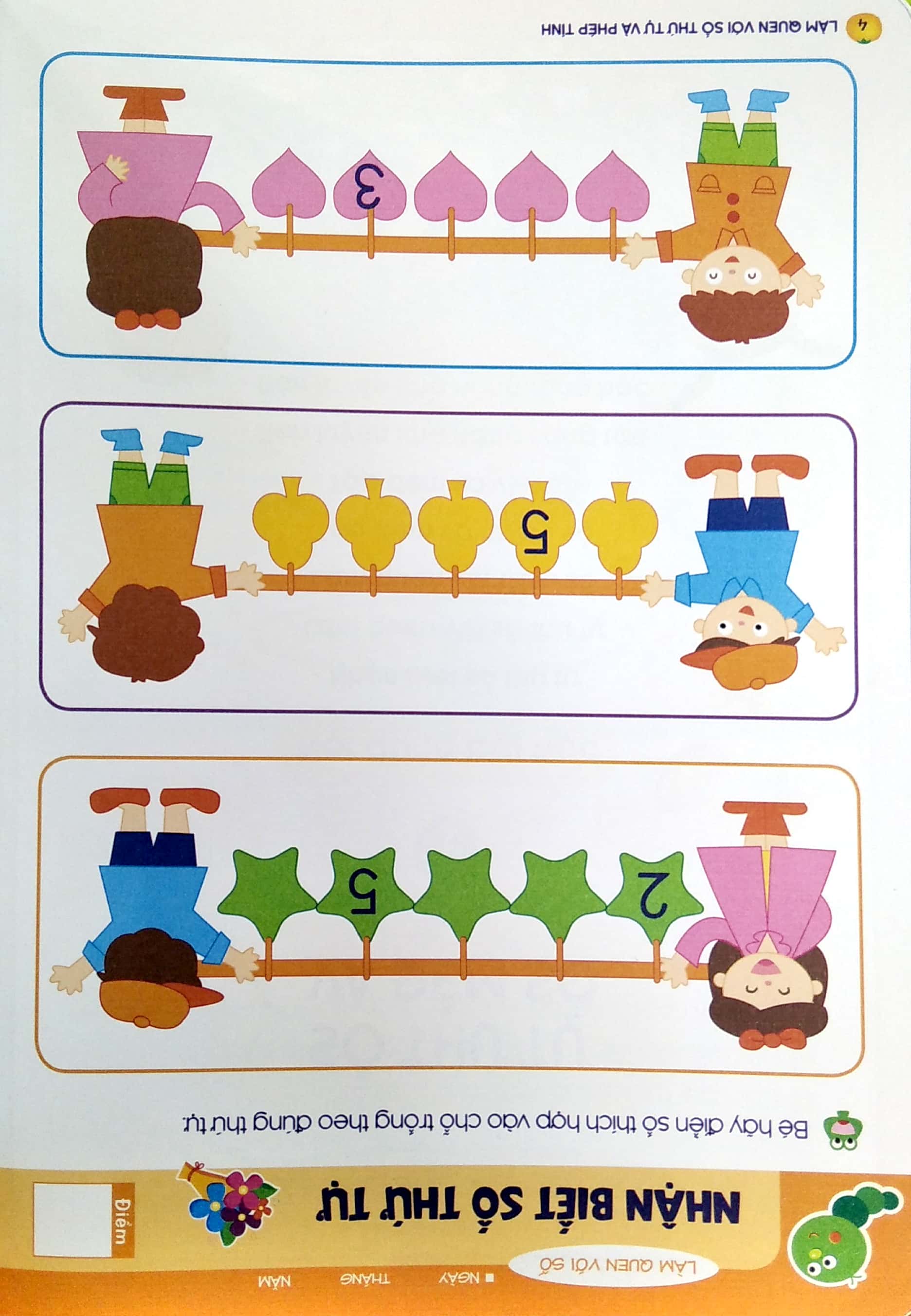 tư duy toán học hàn quốc - làm quen với số thứ tự và phép tính