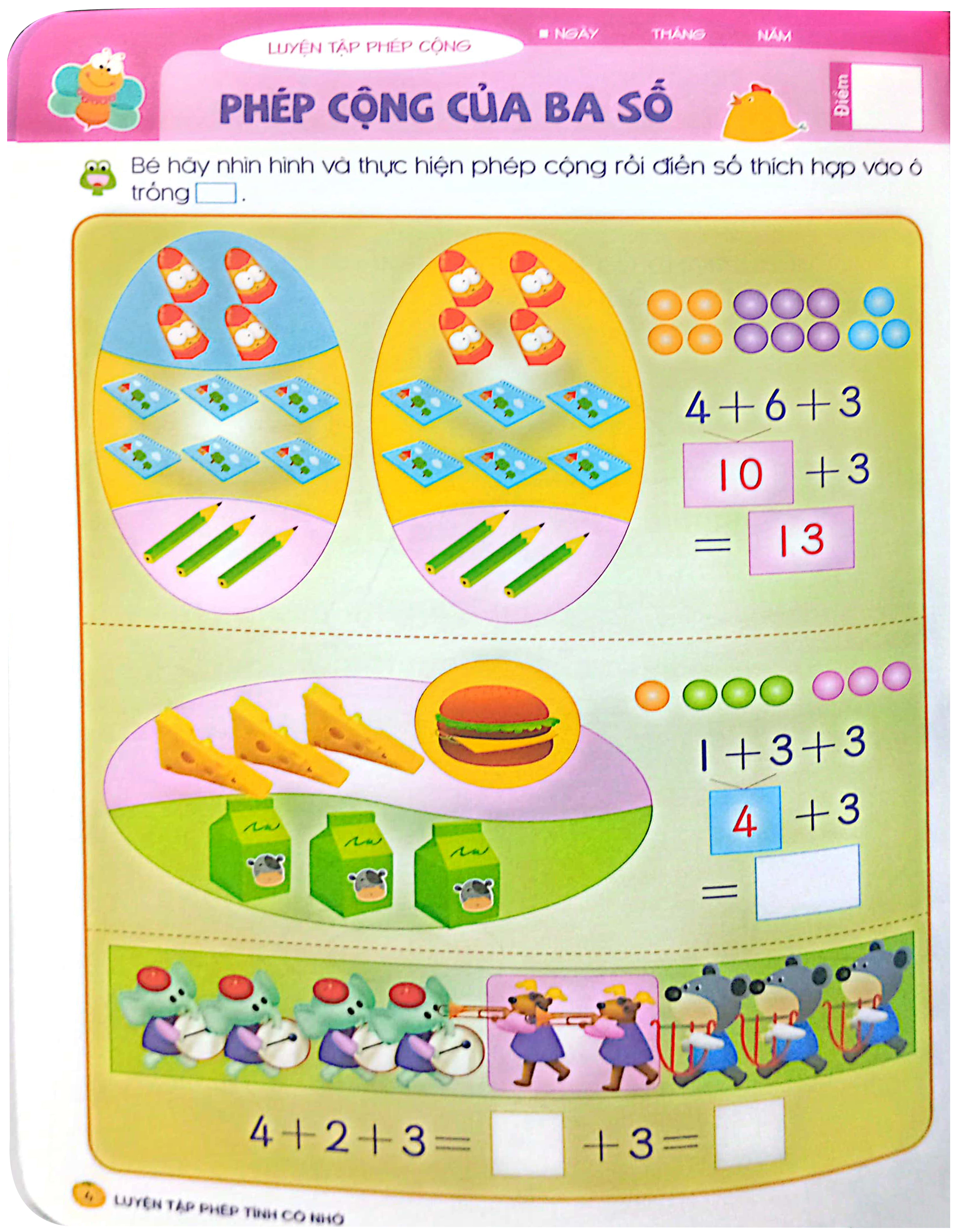 tư duy toán học hàn quốc - luyện tập phép tính có nhớ