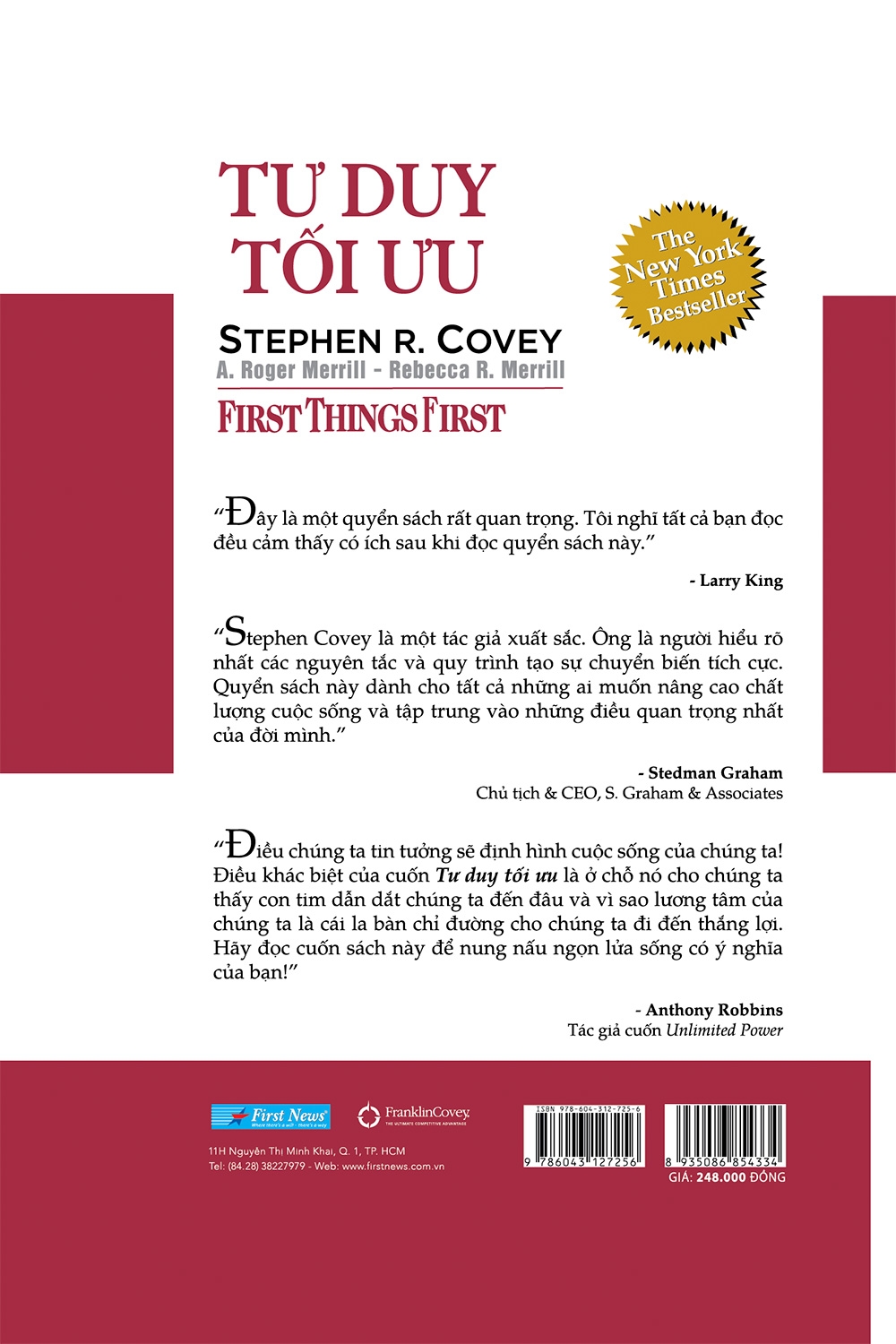 tư duy tối ưu - first things first (bìa cứng)