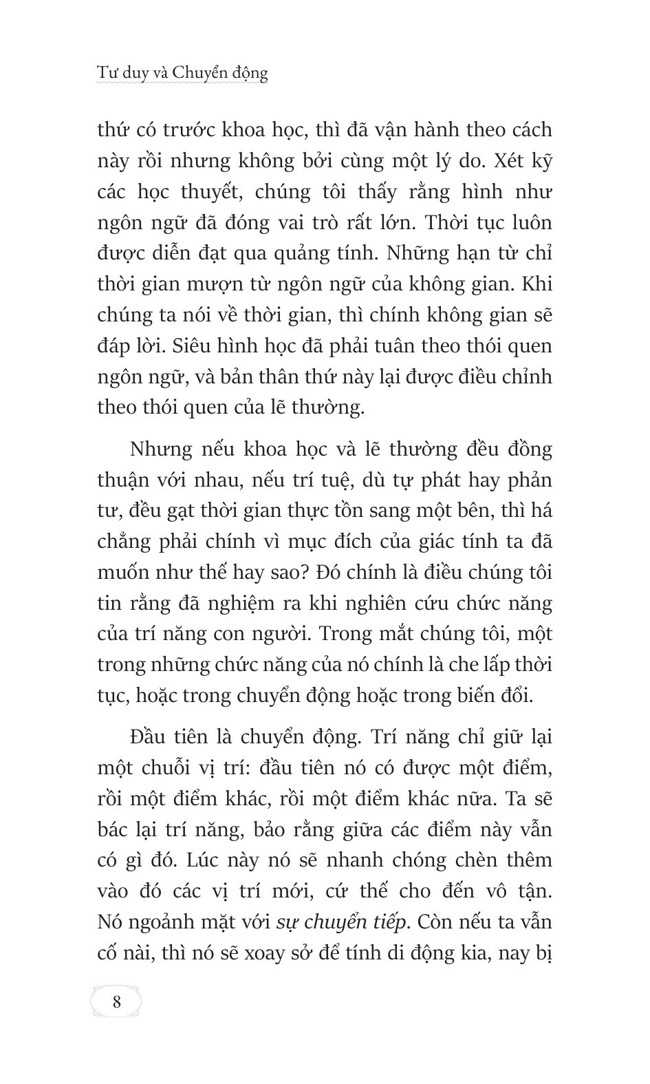 Tư Duy Và Chuyển Động - La Pensée Et Le Mouvant - Bìa Cứng