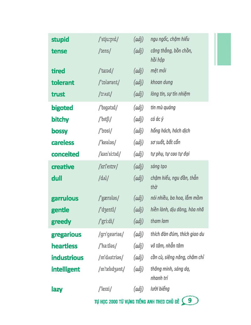 tự học 2000 từ vựng tiếng anh theo chủ đề (tái bản)