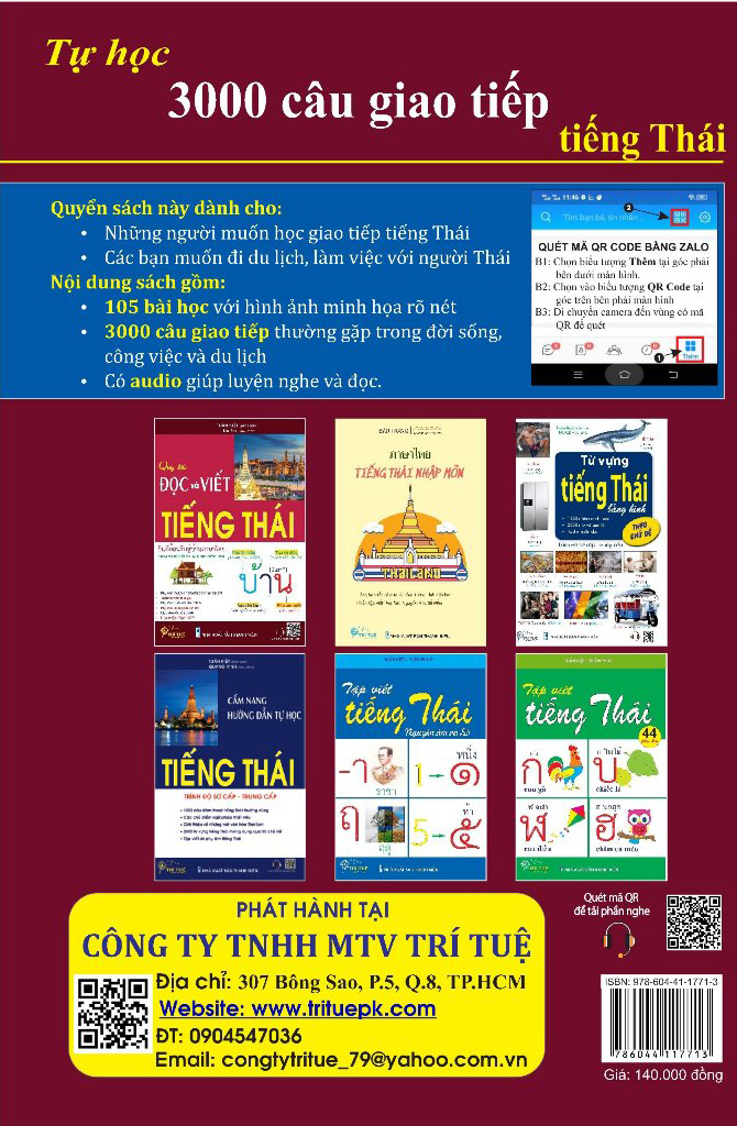 tự học 3000 câu giao tiếp tiếng thái