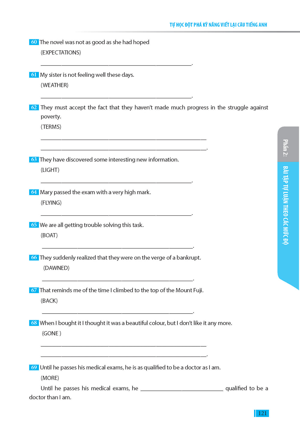 tự học đột phá - kĩ năng viết lại câu tiếng anh