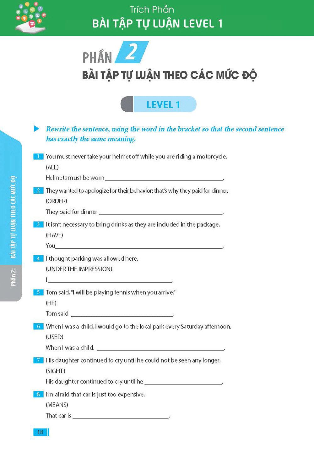 tự học đột phá - kĩ năng viết lại câu tiếng anh