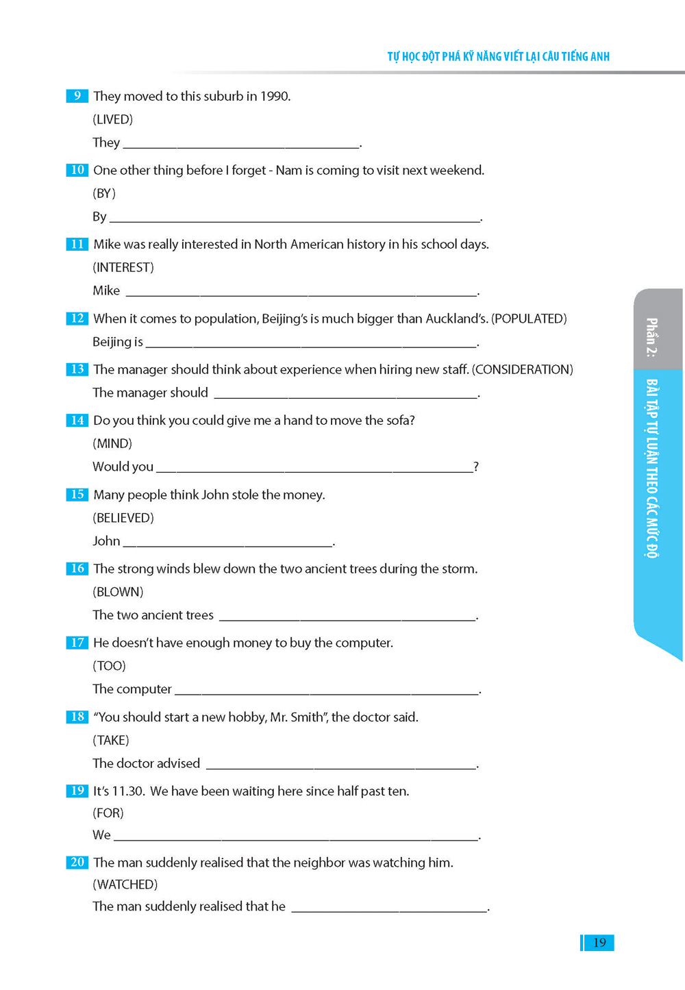 tự học đột phá - kĩ năng viết lại câu tiếng anh