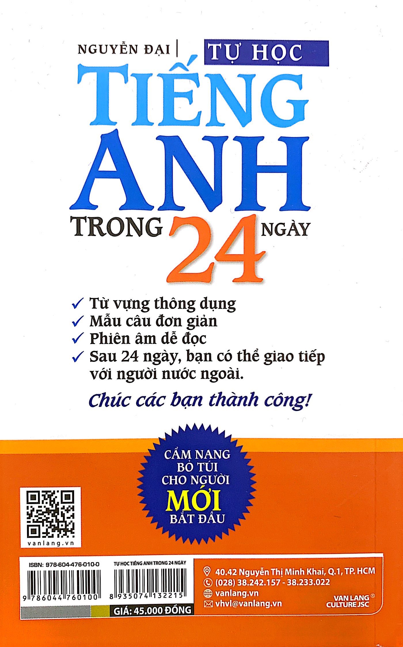 tự học tiếng anh trong 24 ngày (tái bản 2023)
