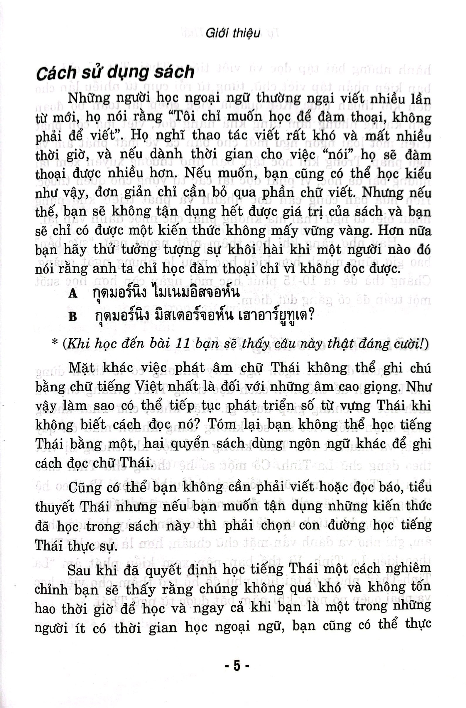 tự học tiếng thái cho người mới bắt đầu