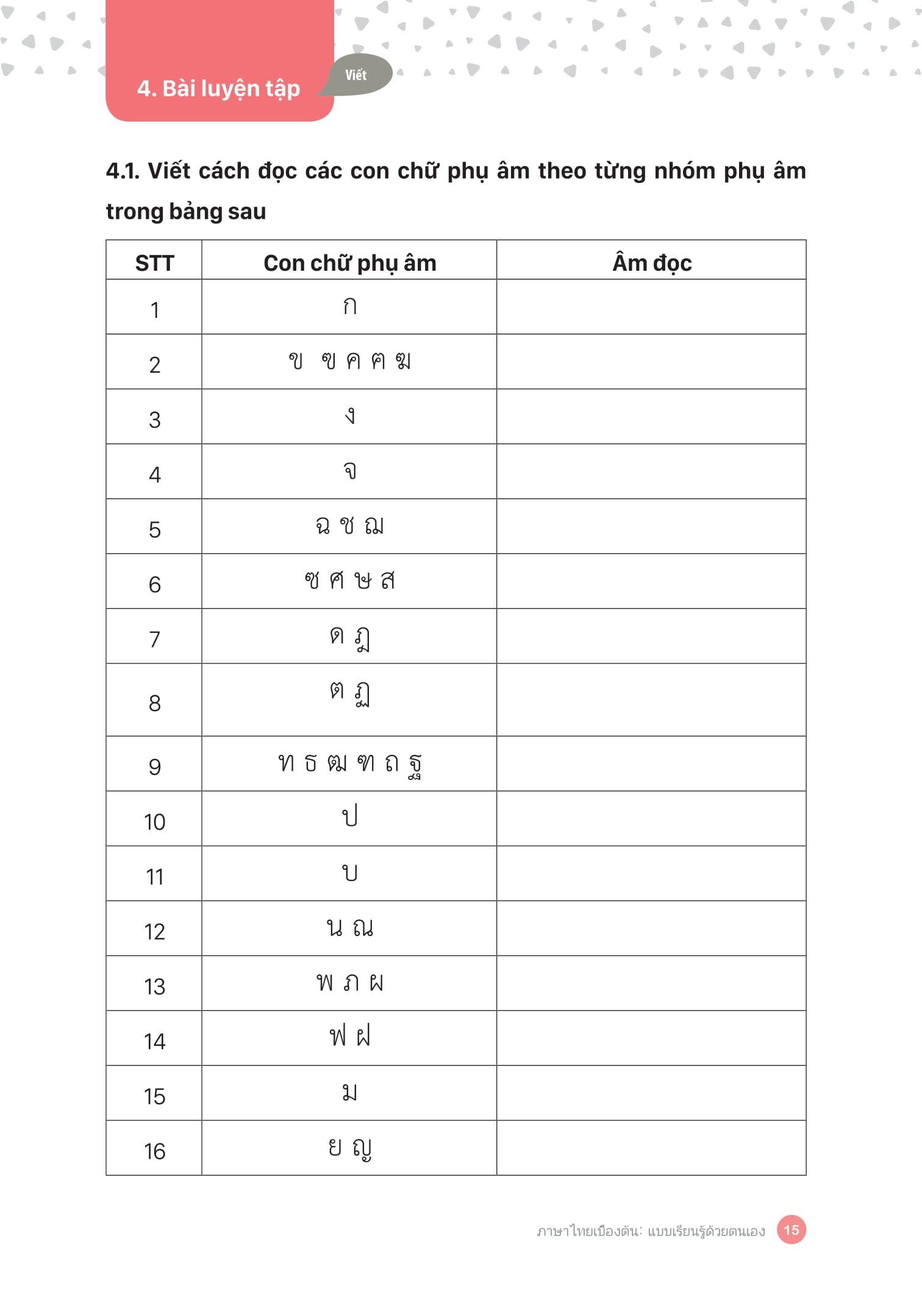 tự học tiếng thái lan cho người mới bắt đầu