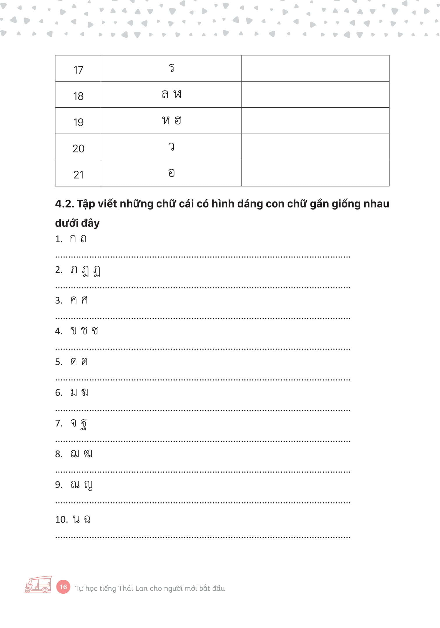 tự học tiếng thái lan cho người mới bắt đầu