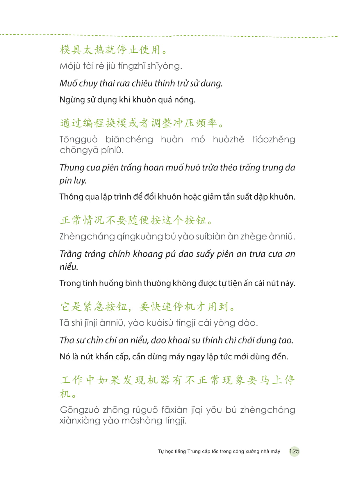 tự học tiếng trung cấp tốc trong công xưởng nhà máy