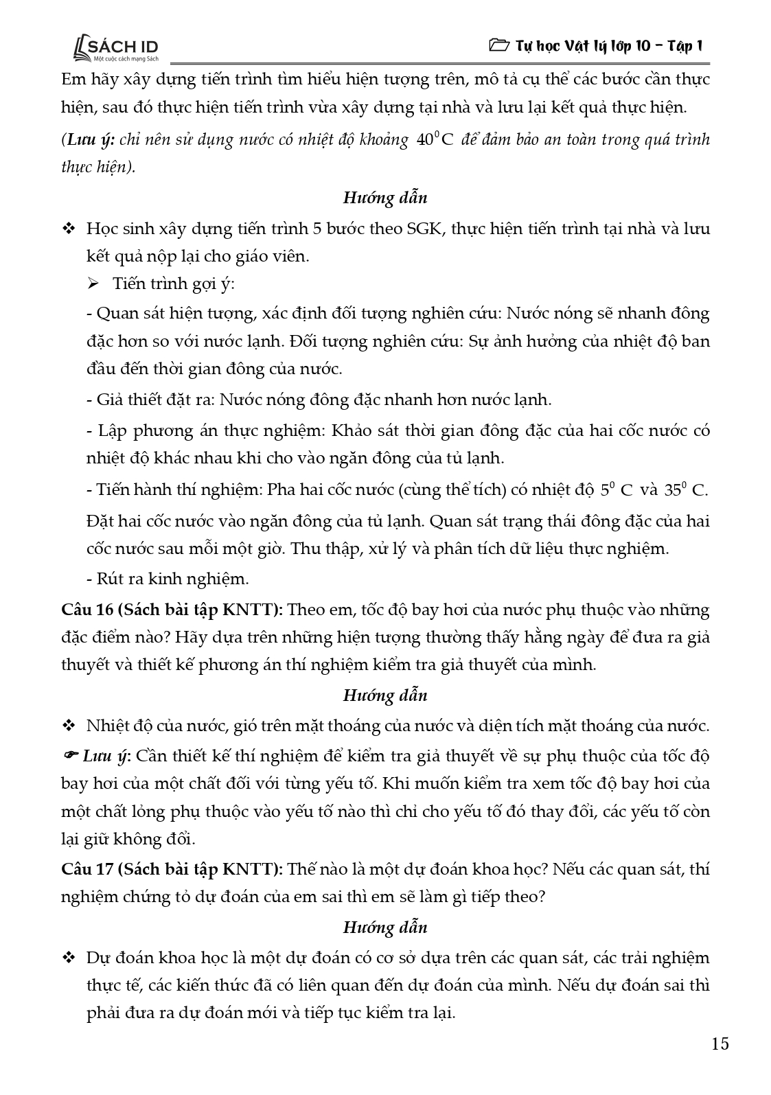 tự học vật lí lớp 10 - tập 1 (theo chương trình sgk mới)