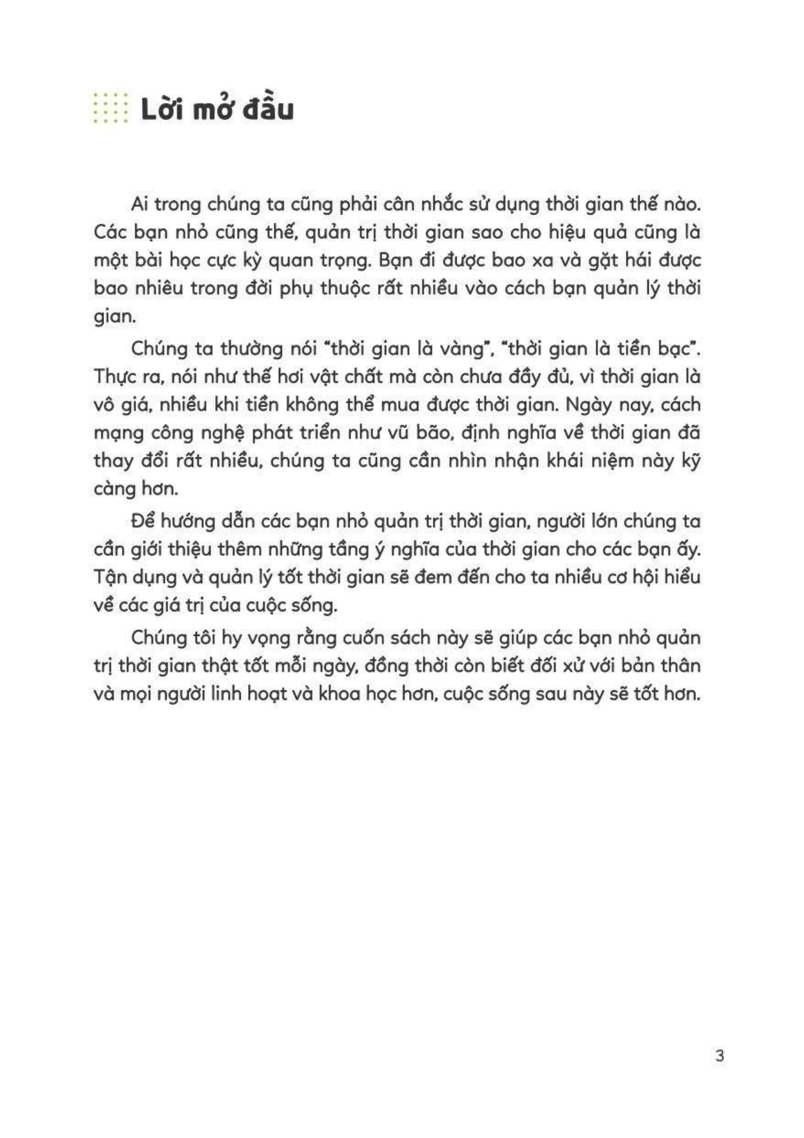 tự lập từ tiểu học - quản trị thời gian